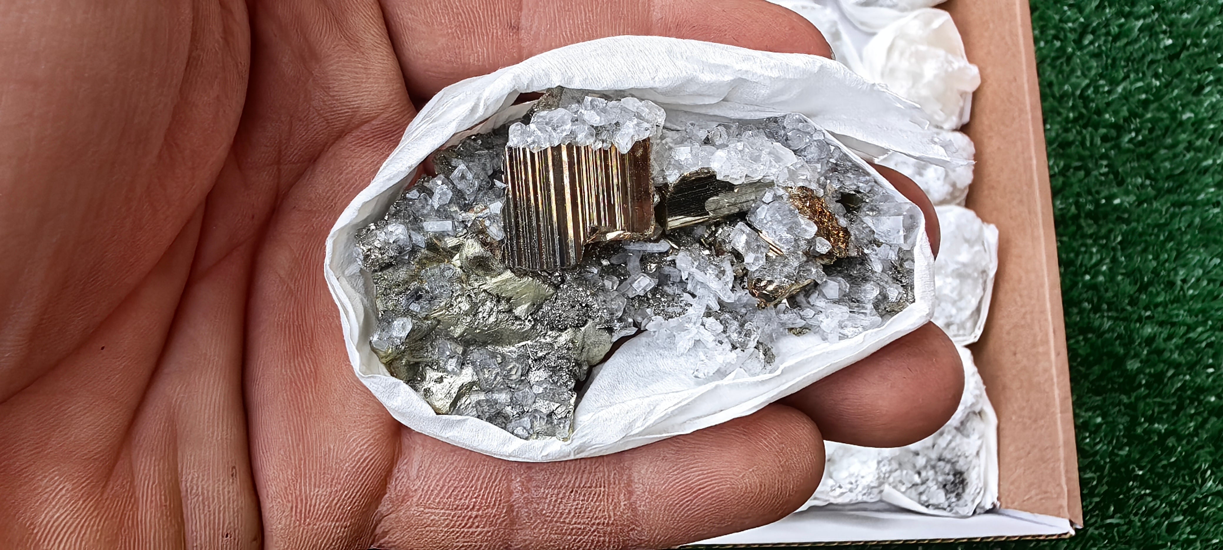 Lot 46 Pcs Pyrite with Calcite*