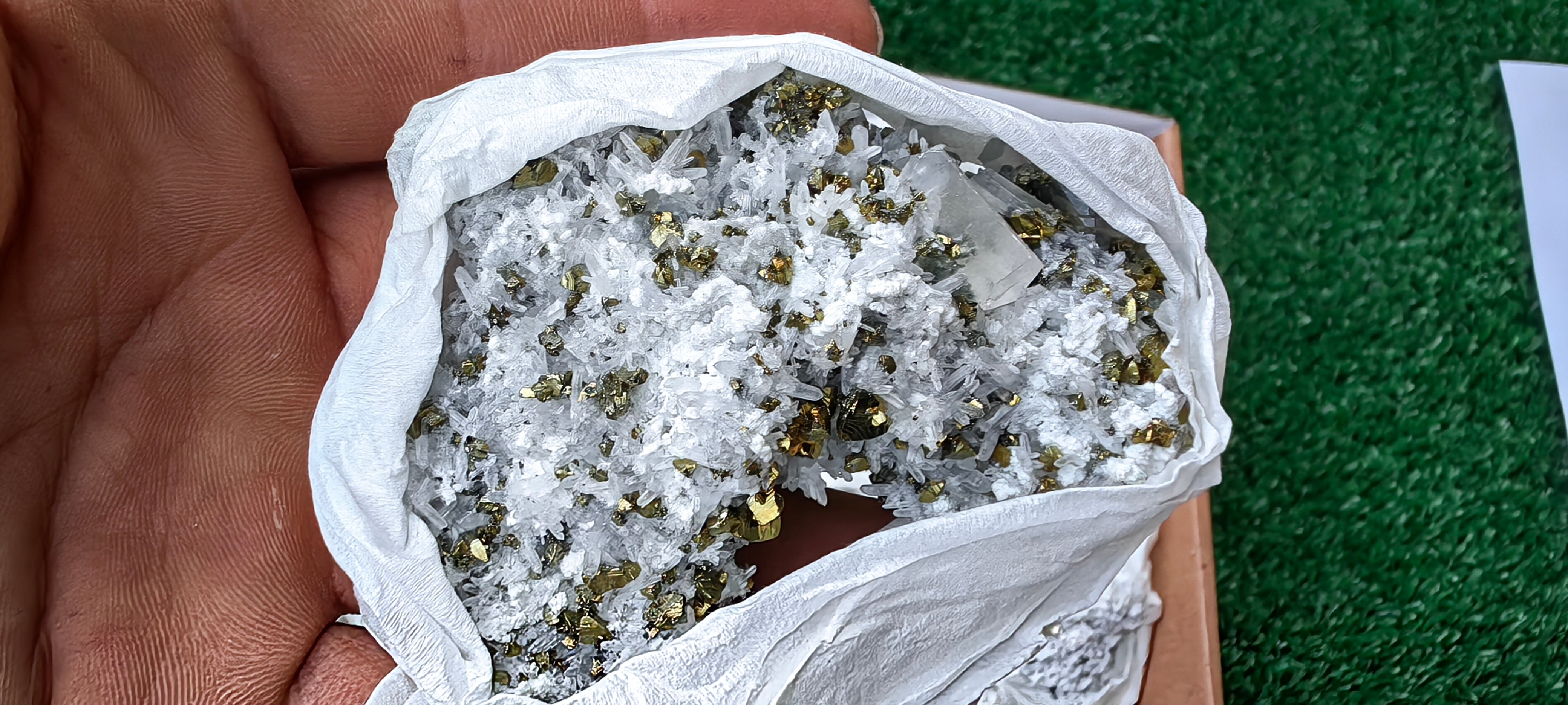 Lot 36 Pcs Pyrite with Calcite*