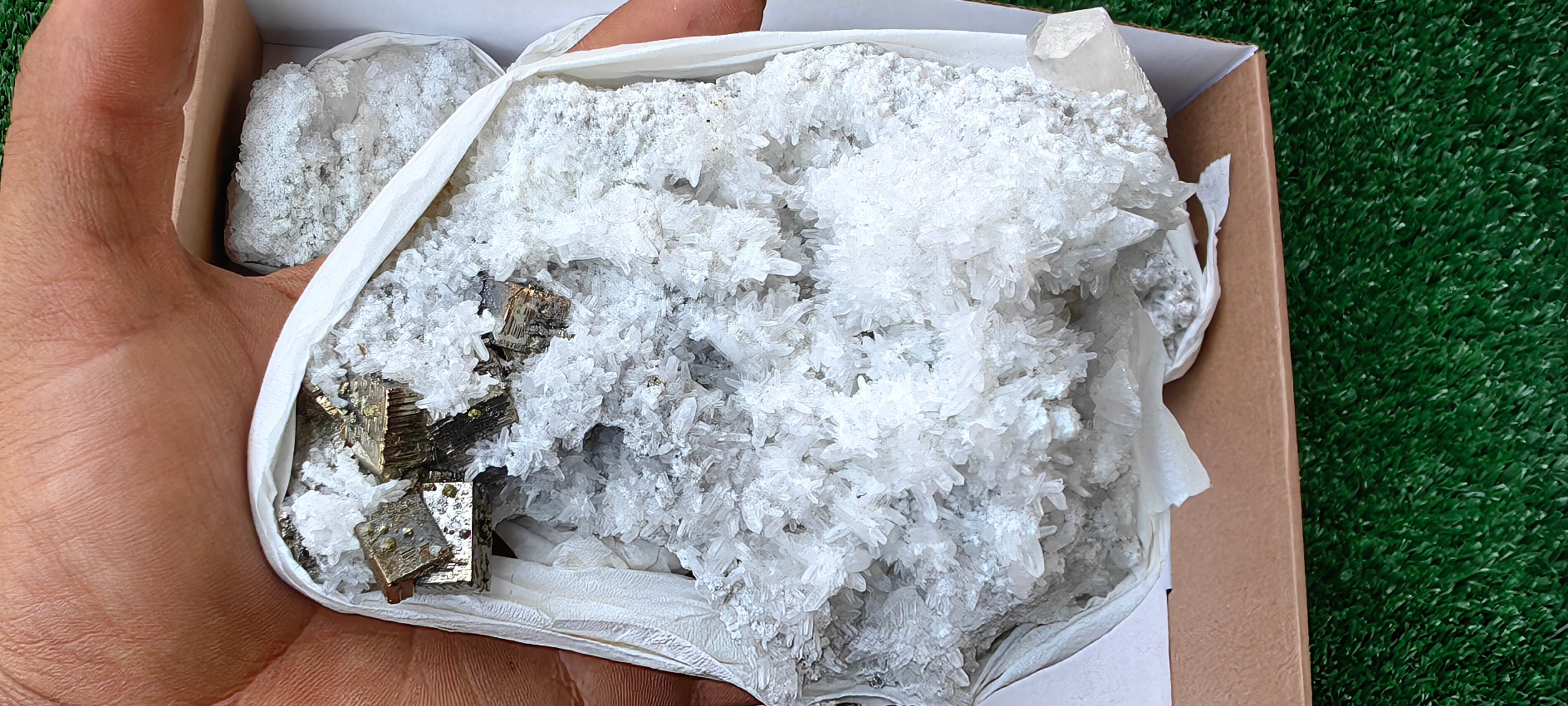 Lot 11 Pcs Pyrite with Calcite*