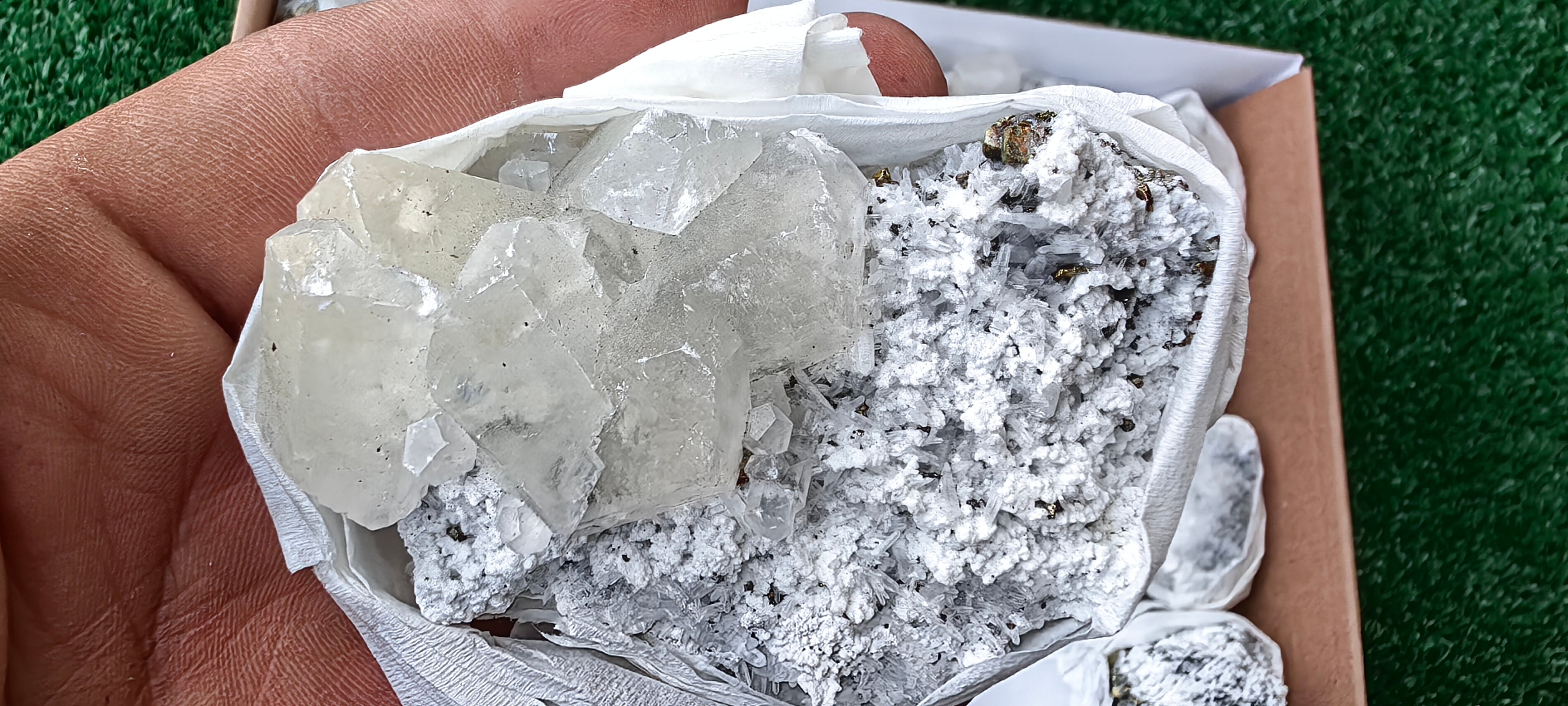 Lot 31 Pcs Pyrite with Calcite*