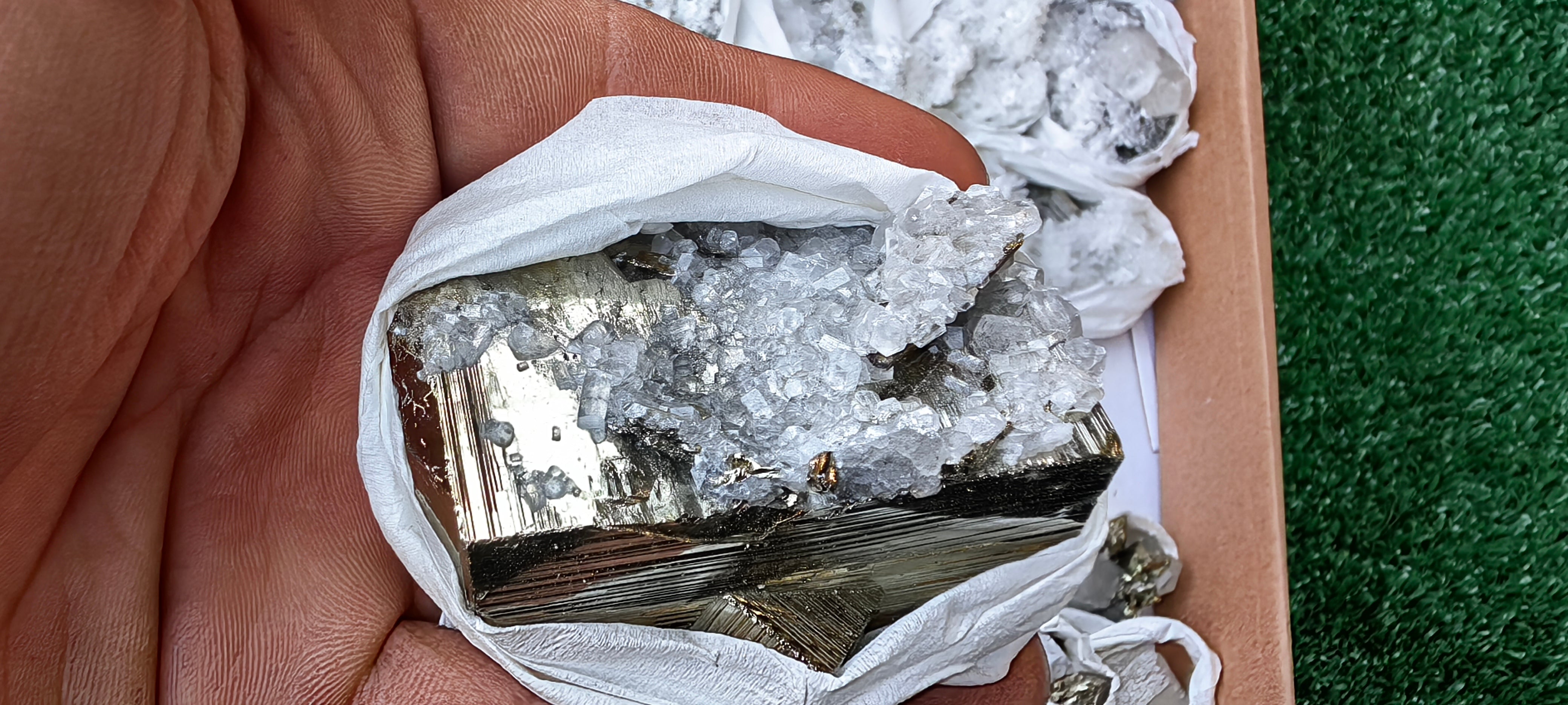 Lot 39 Pcs Pyrite with Calcite*