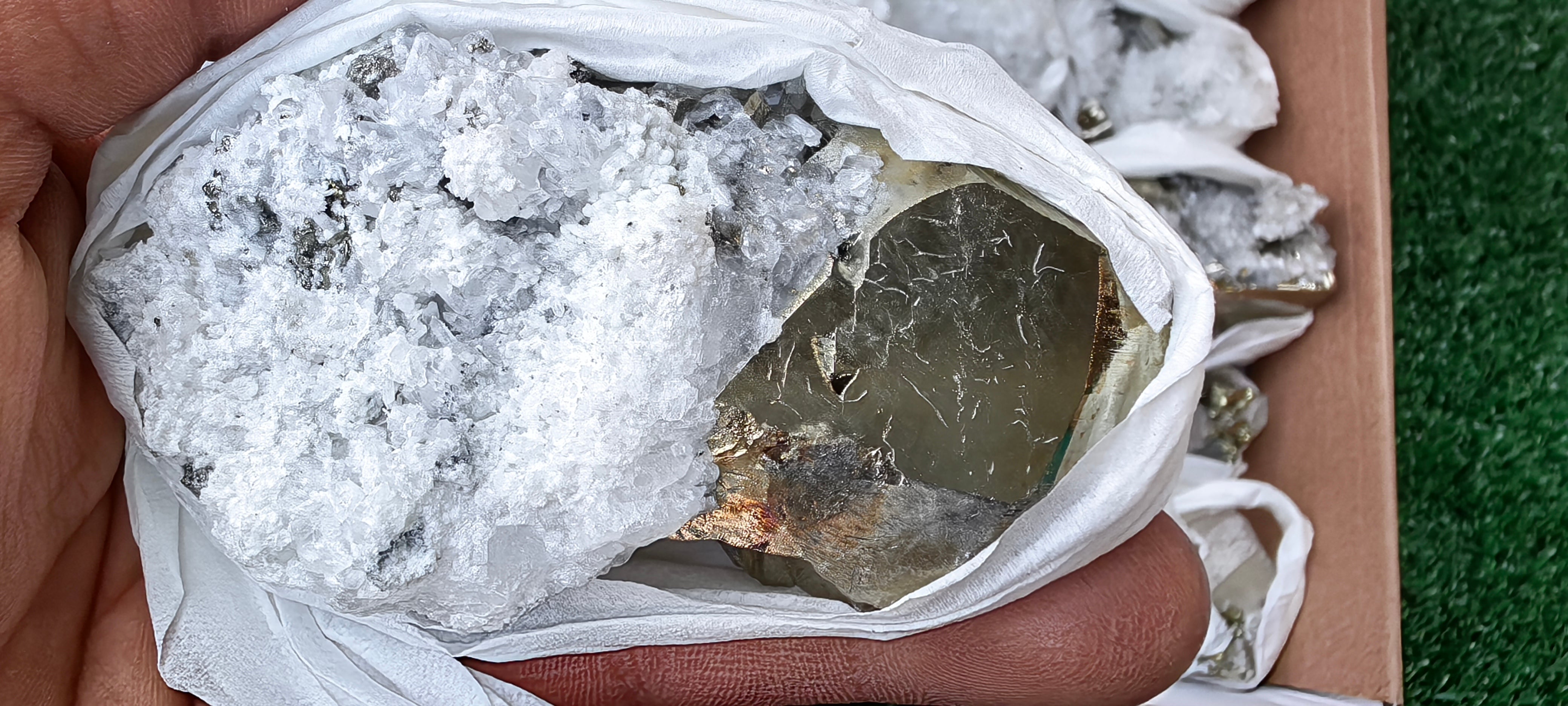 Lot 39 Pcs Pyrite with Calcite*