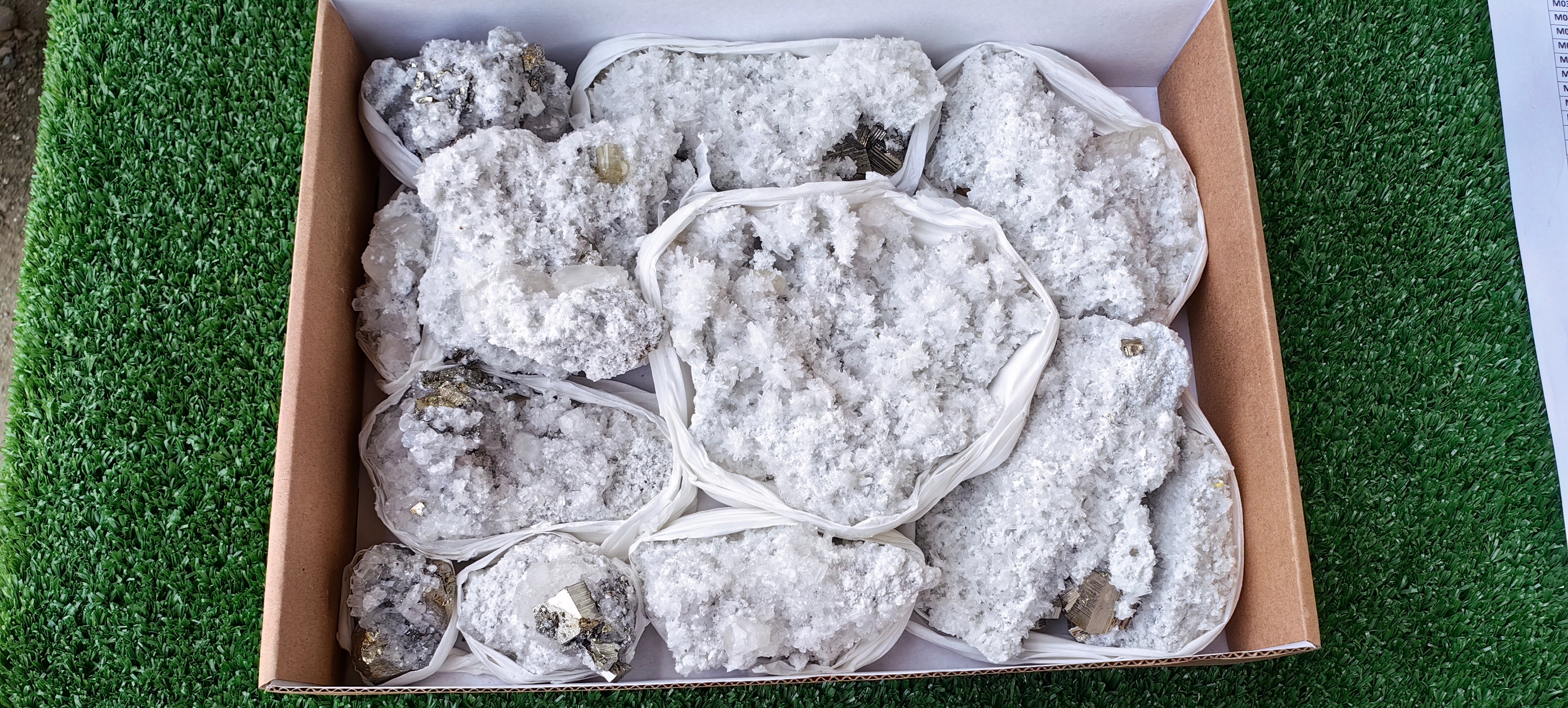 Lot 11 Pcs Pyrite with Calcite*