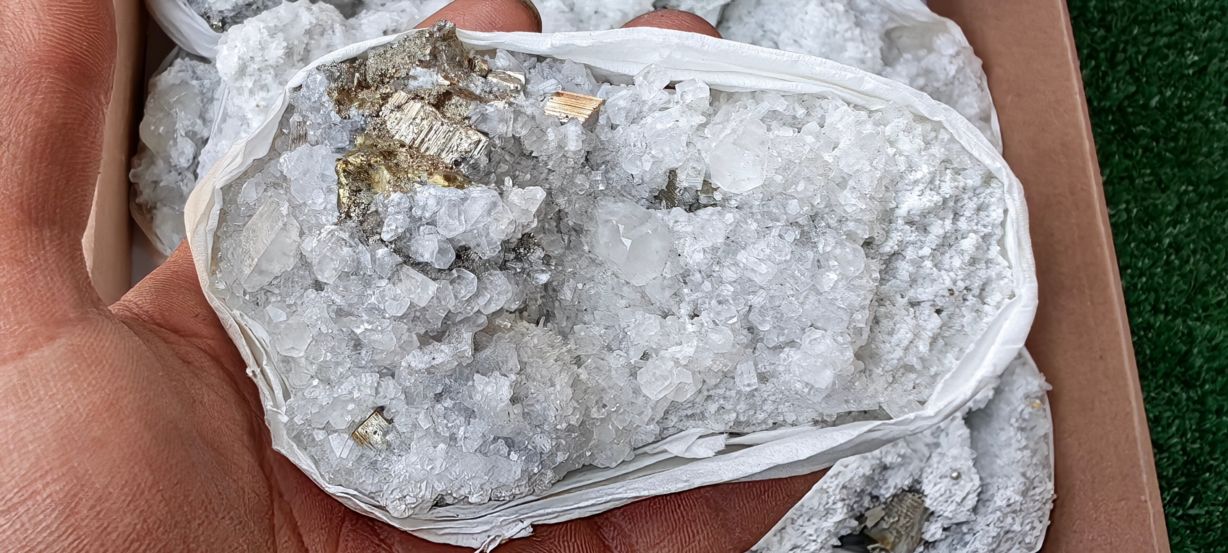 Lot 11 Pcs Pyrite with Calcite*