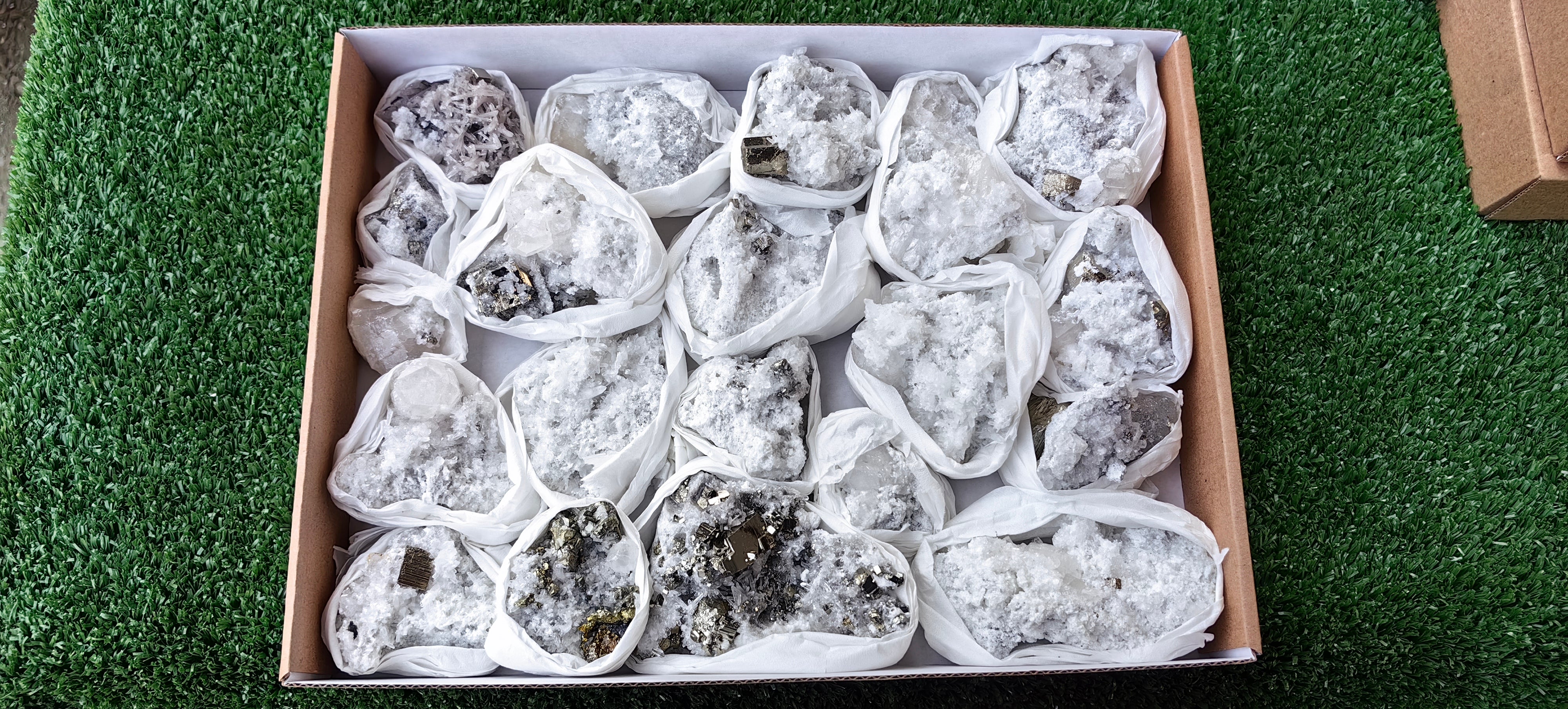 Lot 21 Pcs Pyrite with Calcite*