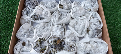Lot 21 Pcs Pyrite with Calcite*