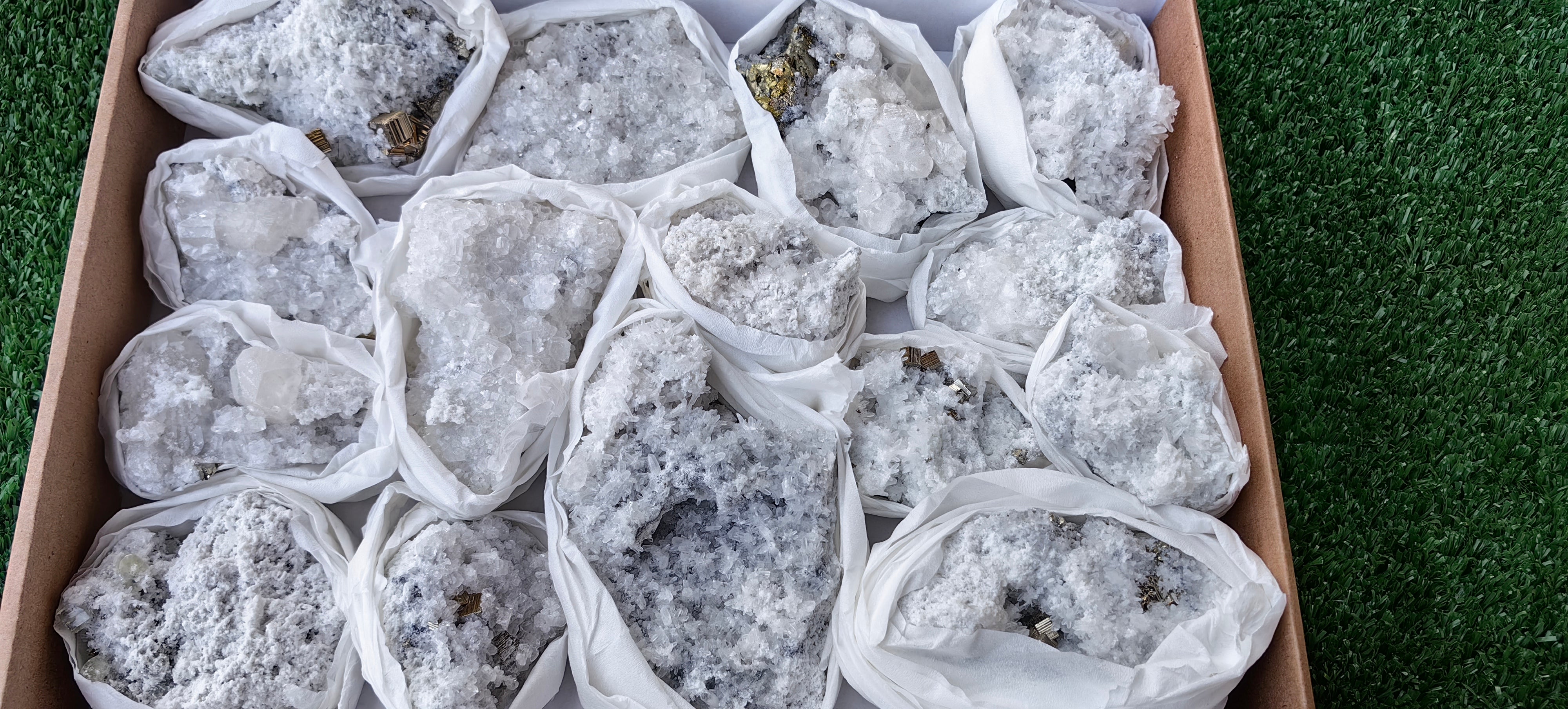 Lot 15 Pcs Pyrite with Calcite*