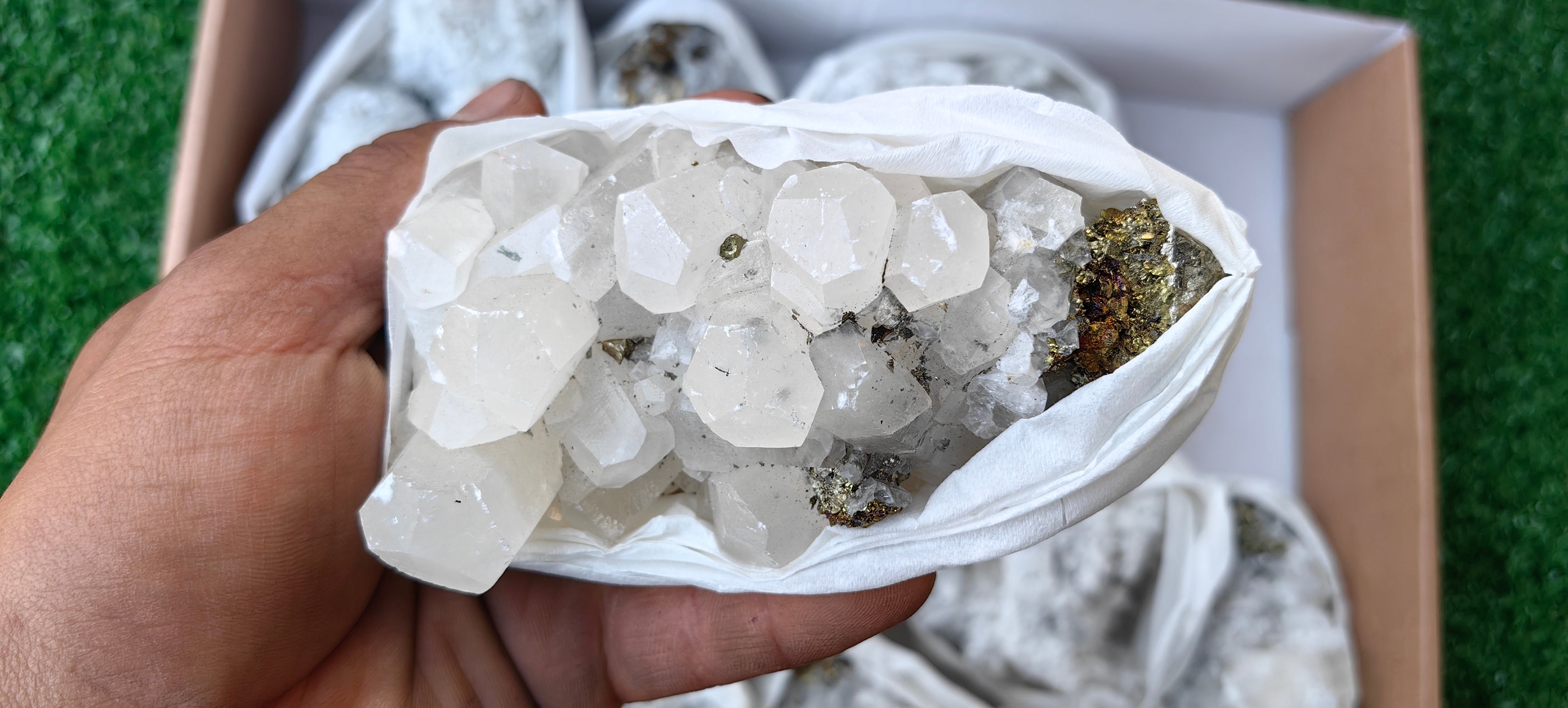 Lot 13 Pcs Pyrite with Calcite*