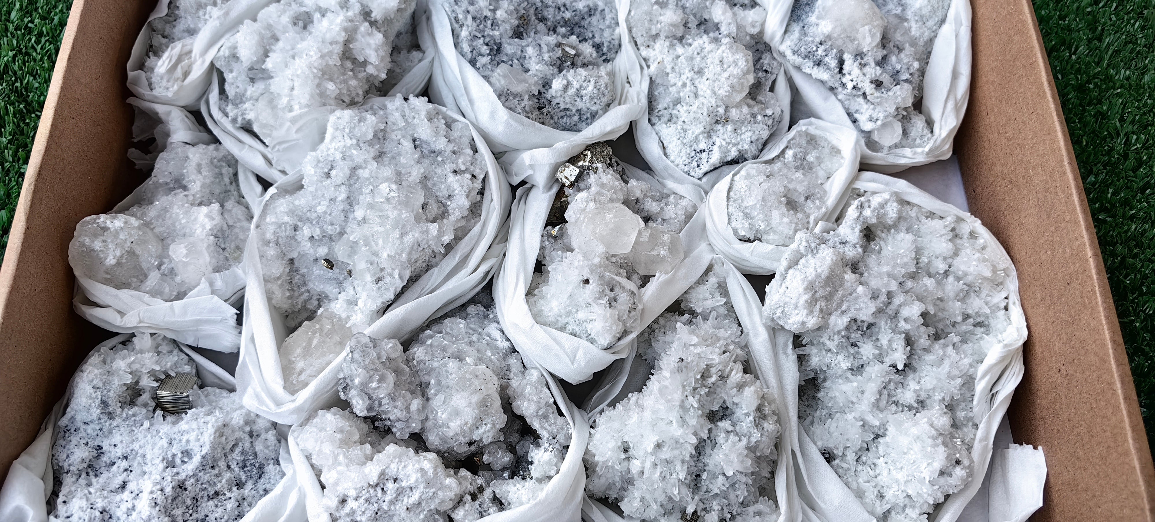 Lot 13 Pcs Pyrite with Calcite*