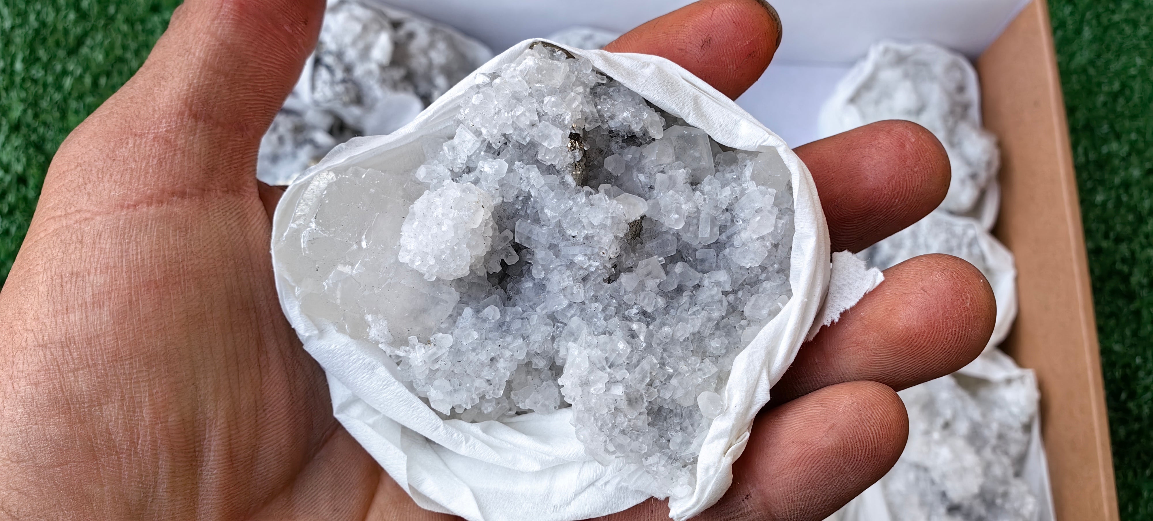 Lot 12 Pcs Pyrite with Calcite*