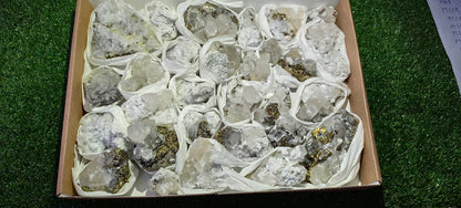 Lot 30 pieces calcite fluorescent chalcopyrite and pyrite*