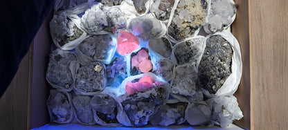 Lot 27 pieces calcite fluorescent chalcopyrite and pyrite*