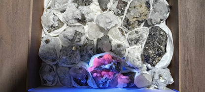 Lot 27 pieces calcite fluorescent chalcopyrite and pyrite*