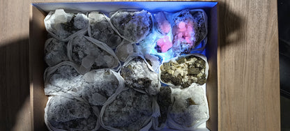 Lot 18 pieces calcite fluorescent chalcopyrite and pyrite*