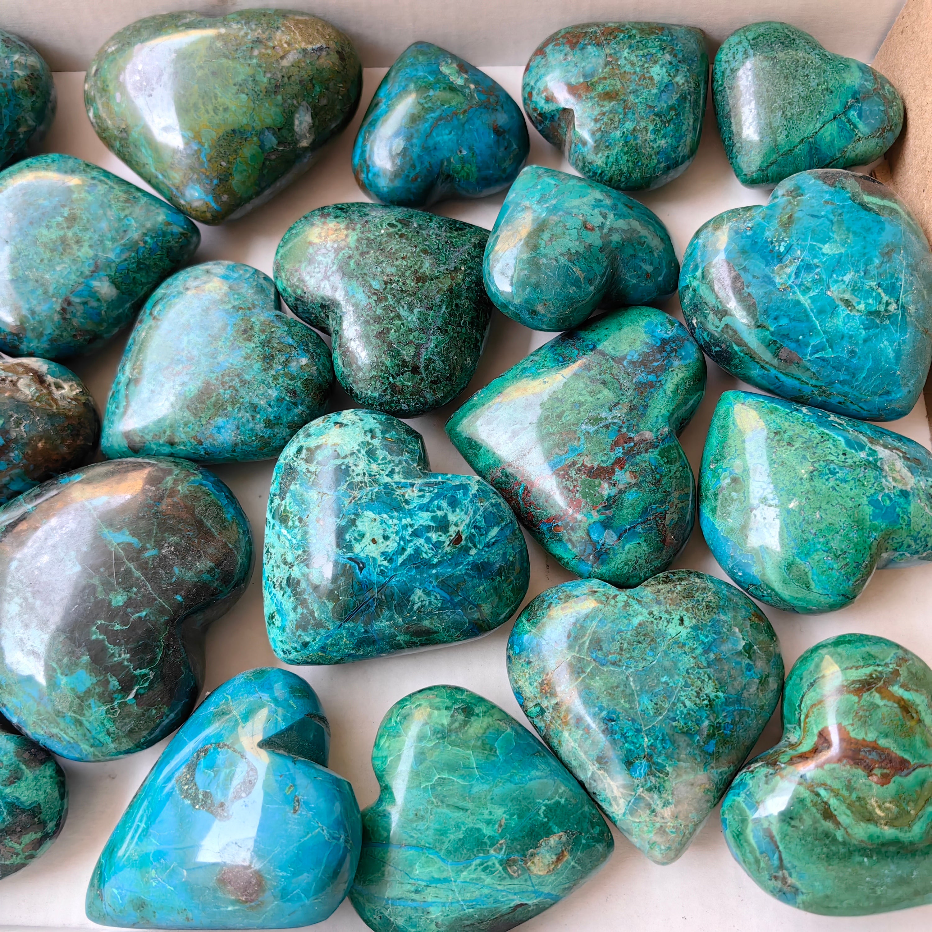 Lot 23 pcs Chrysocolla Heart*
