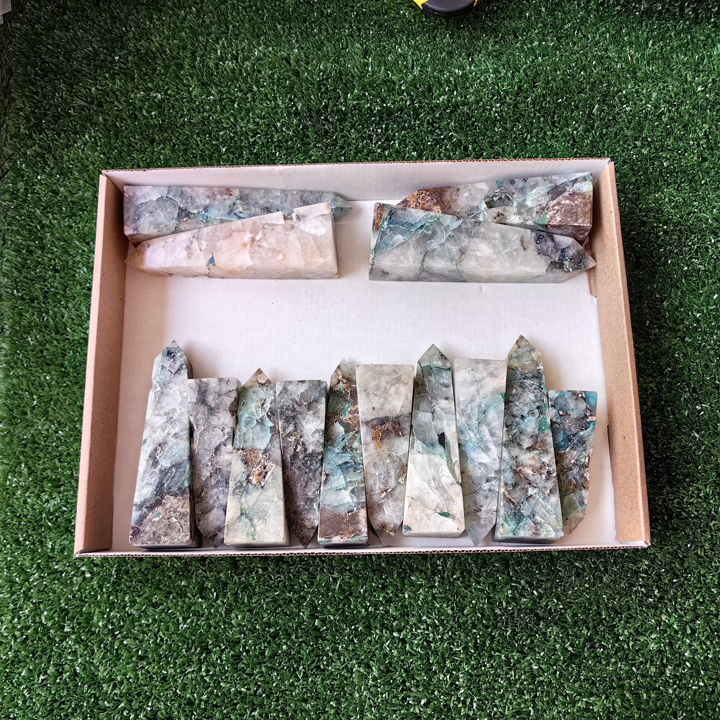 Lot 14 pcs Chysoquartz Tower*