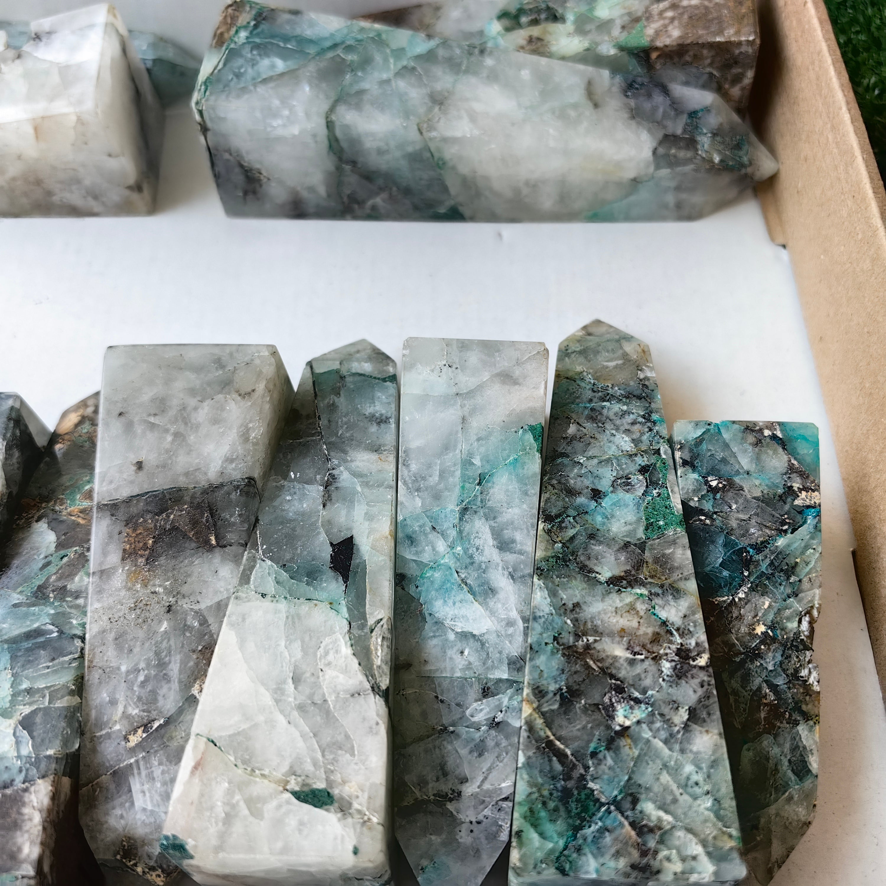 Lot 14 pcs Chysoquartz Tower*