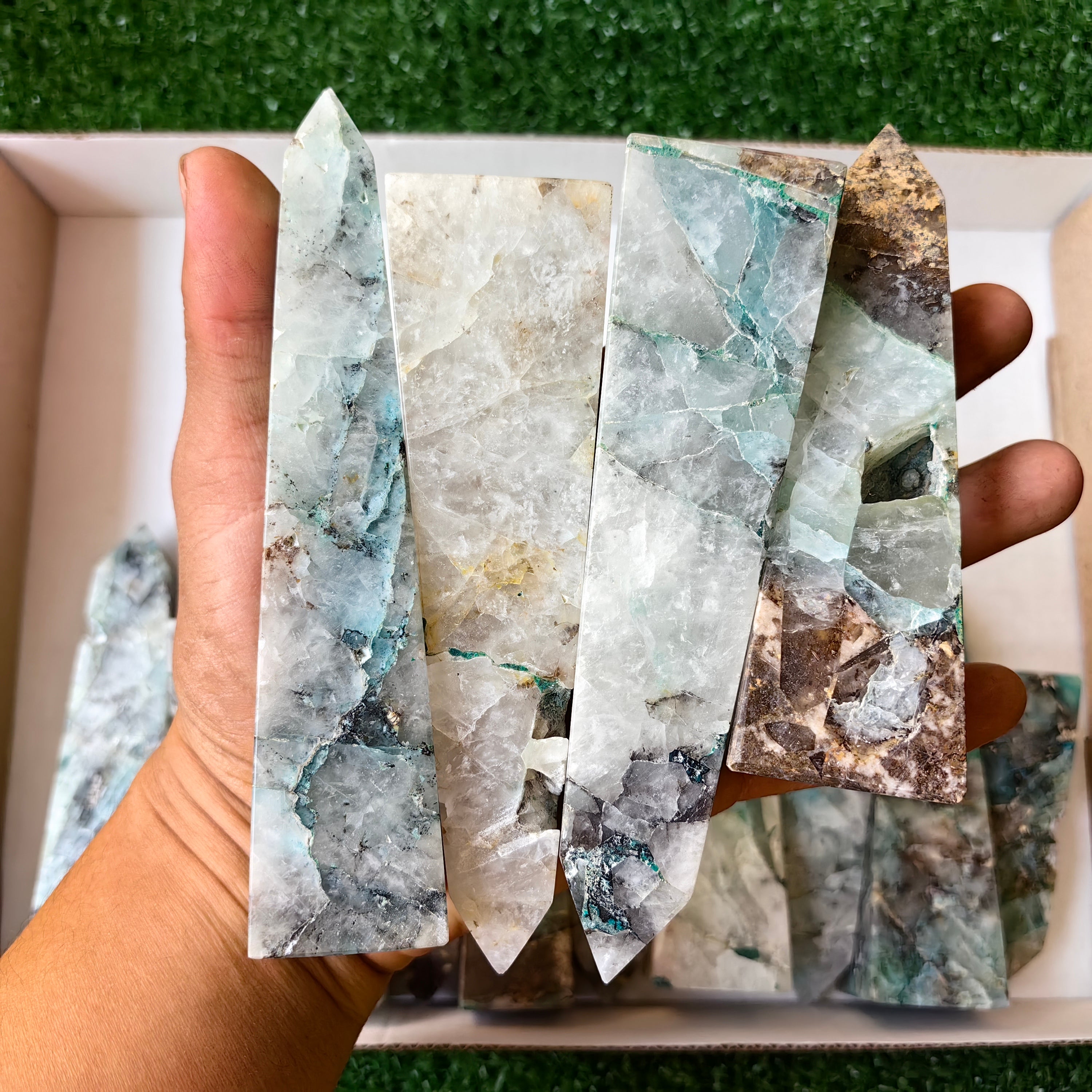 Lot 14 pcs Chysoquartz Tower*