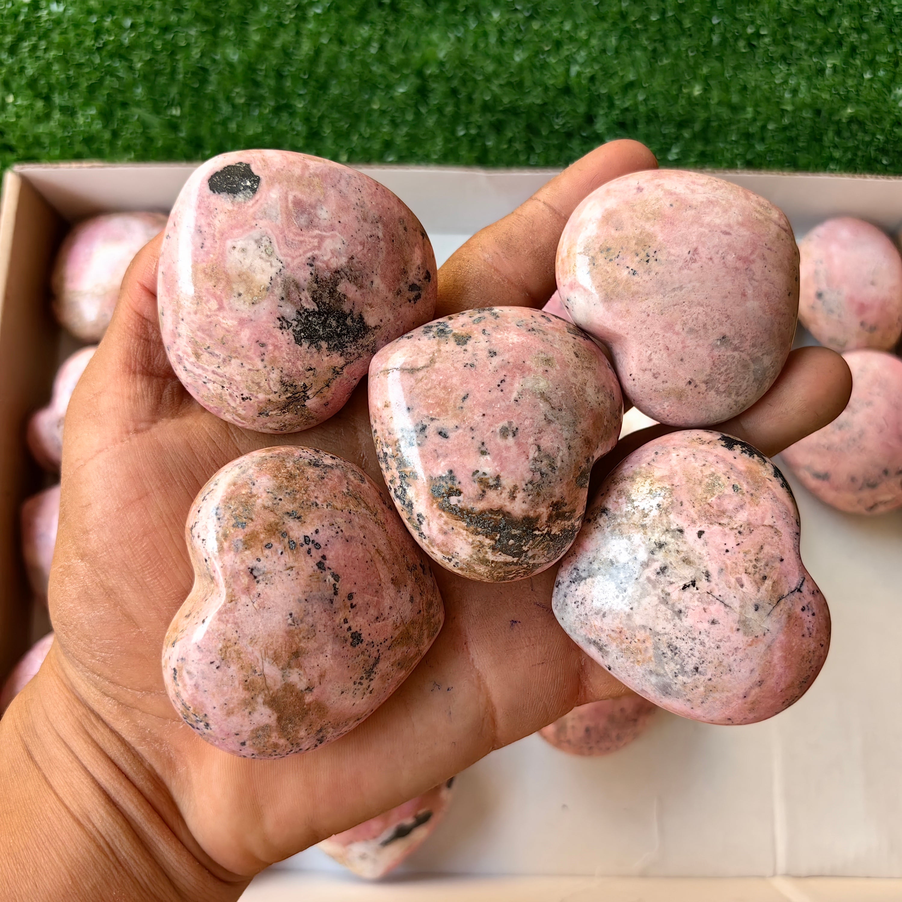 Lot 24 pcs Rhodonite Heart*