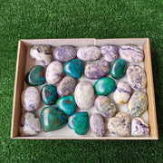 Lot 26 pcs Bolivianite / Chrysocolla Palm, heart