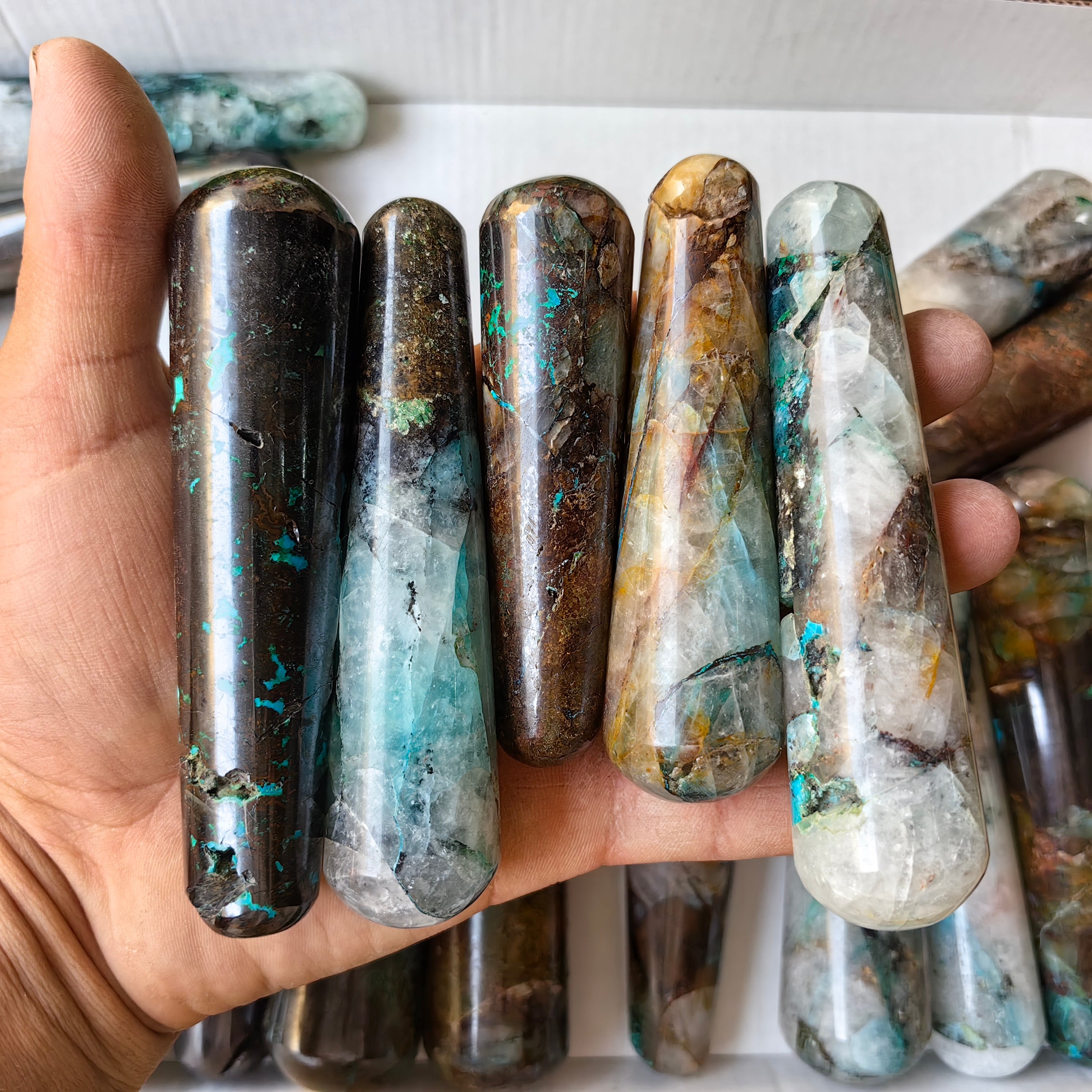 Lot 20 pcs Chrysocolla Quantum Quattro  Wand
