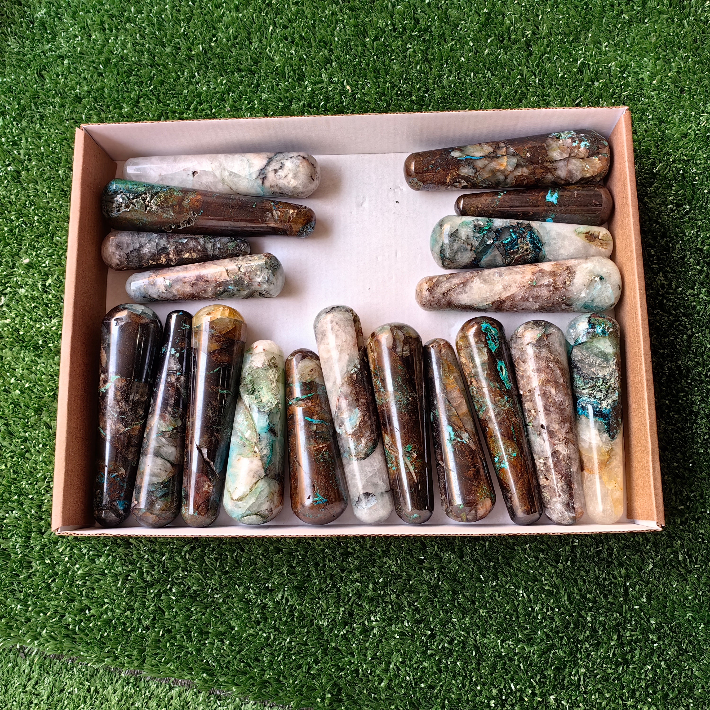 Lot 19 pcs Chrysocolla Quantum Quattro Wand