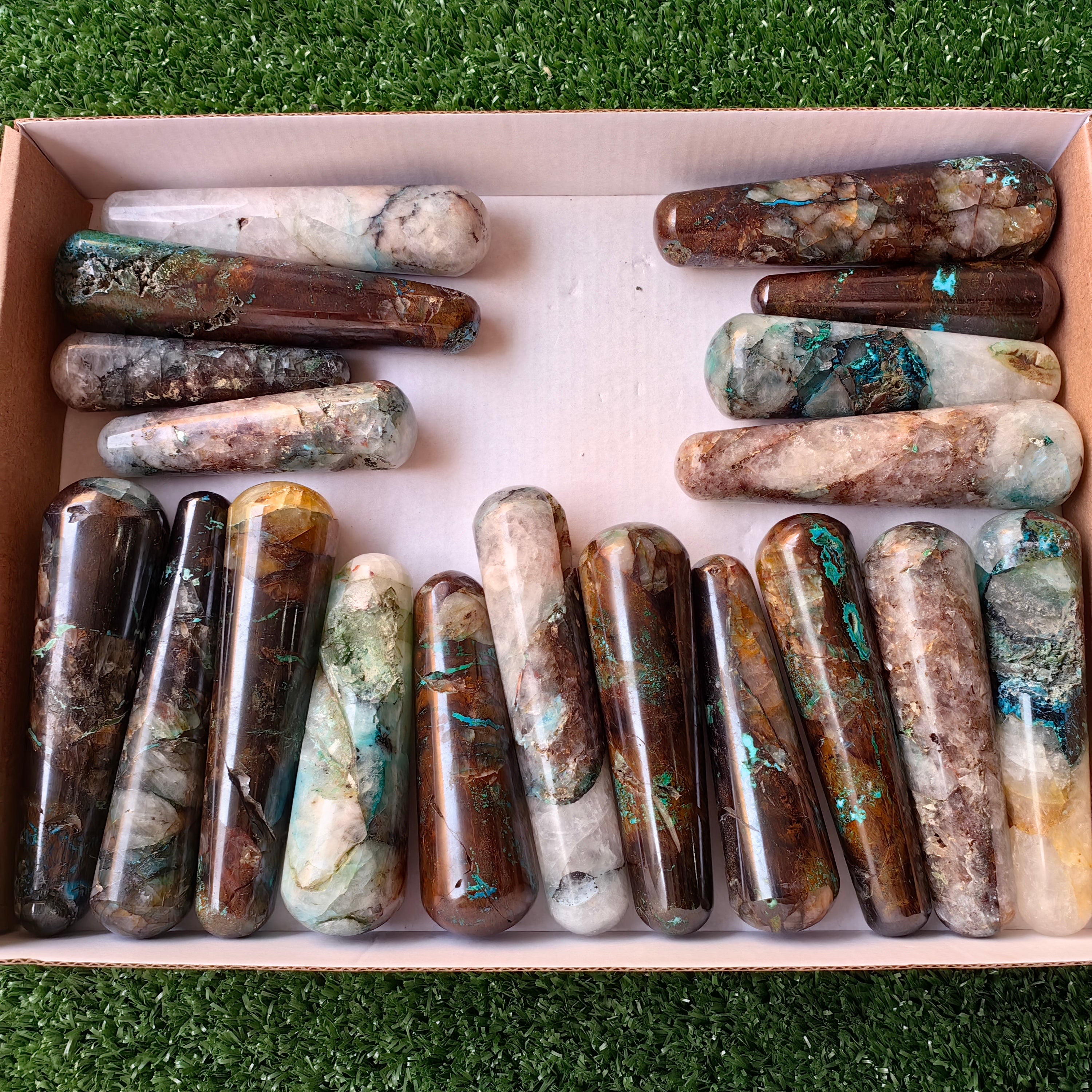 Lot 19 pcs Chrysocolla Quantum Quattro Wand