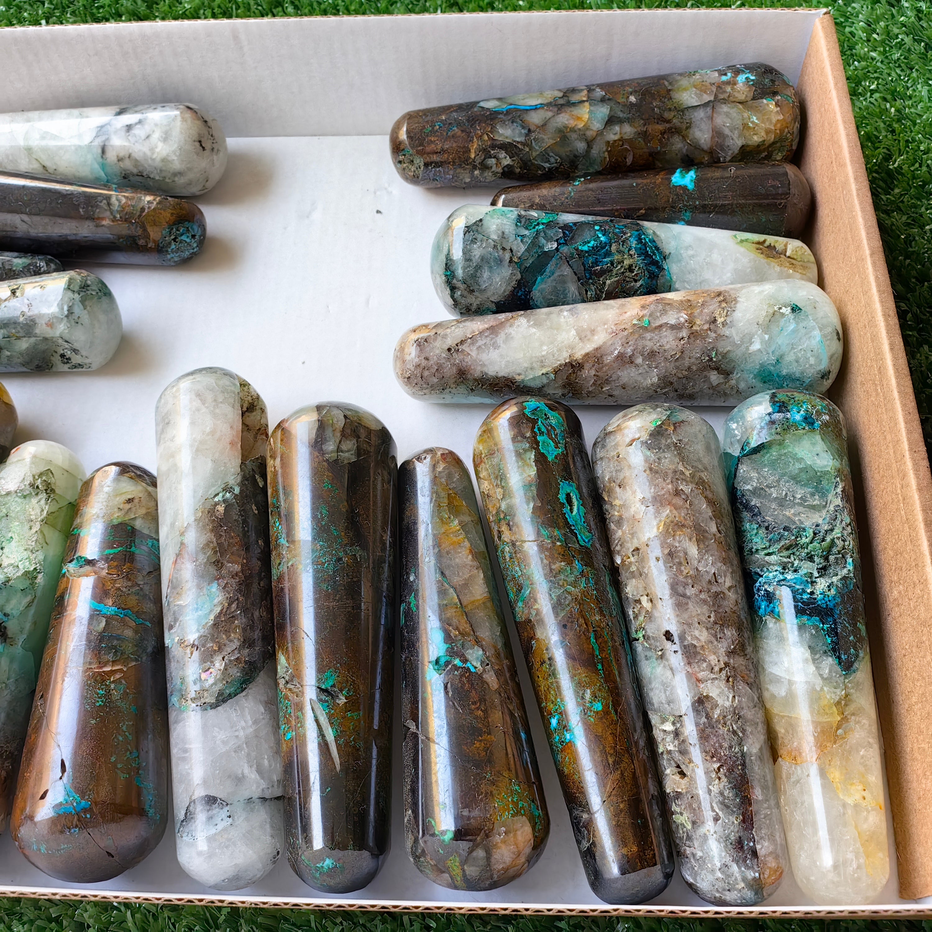 Lot 19 pcs Chrysocolla Quantum Quattro Wand
