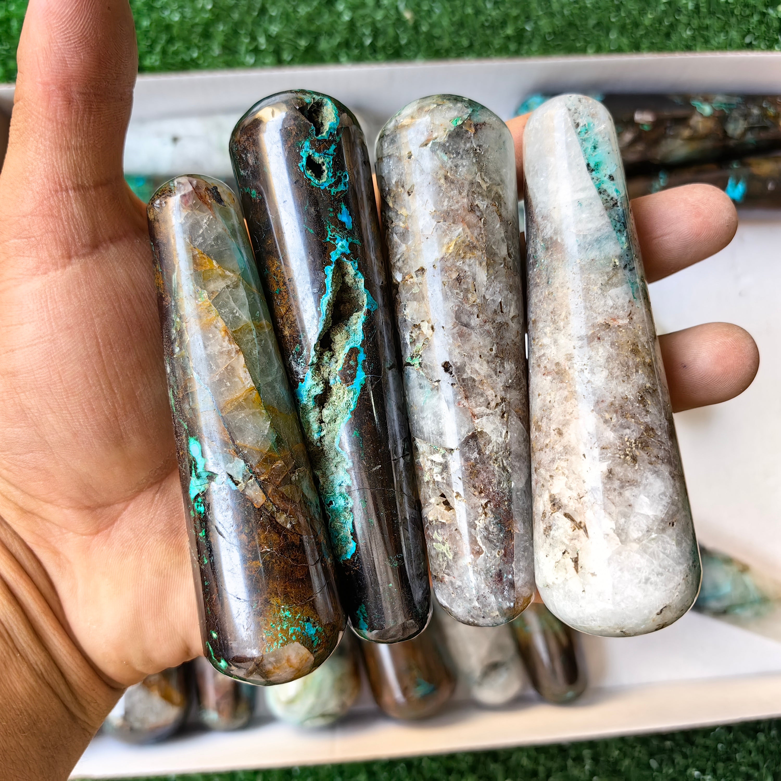 Lot 19 pcs Chrysocolla Quantum Quattro Wand