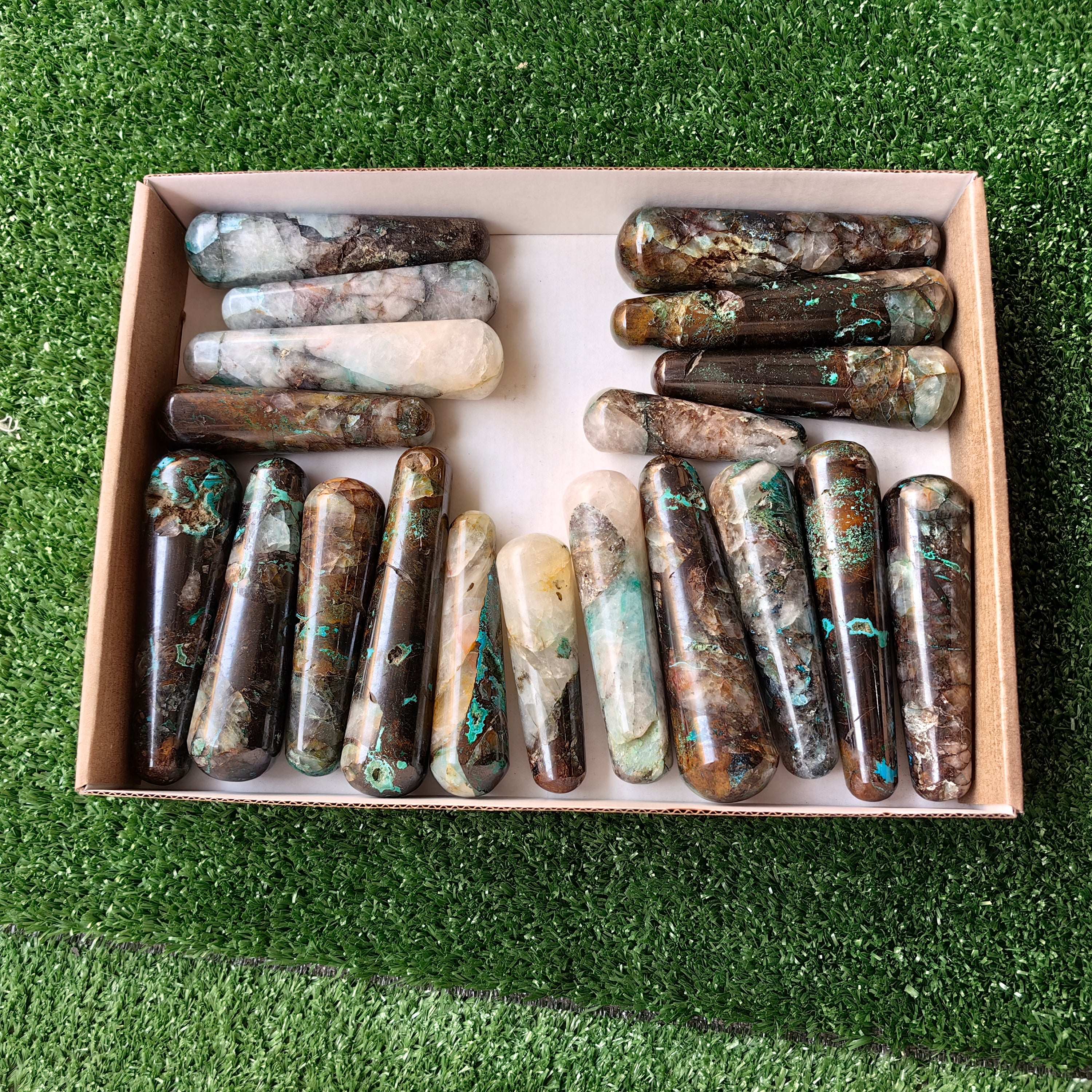 Lot 19 pcs Chrysocolla Quantum Quattro Wand