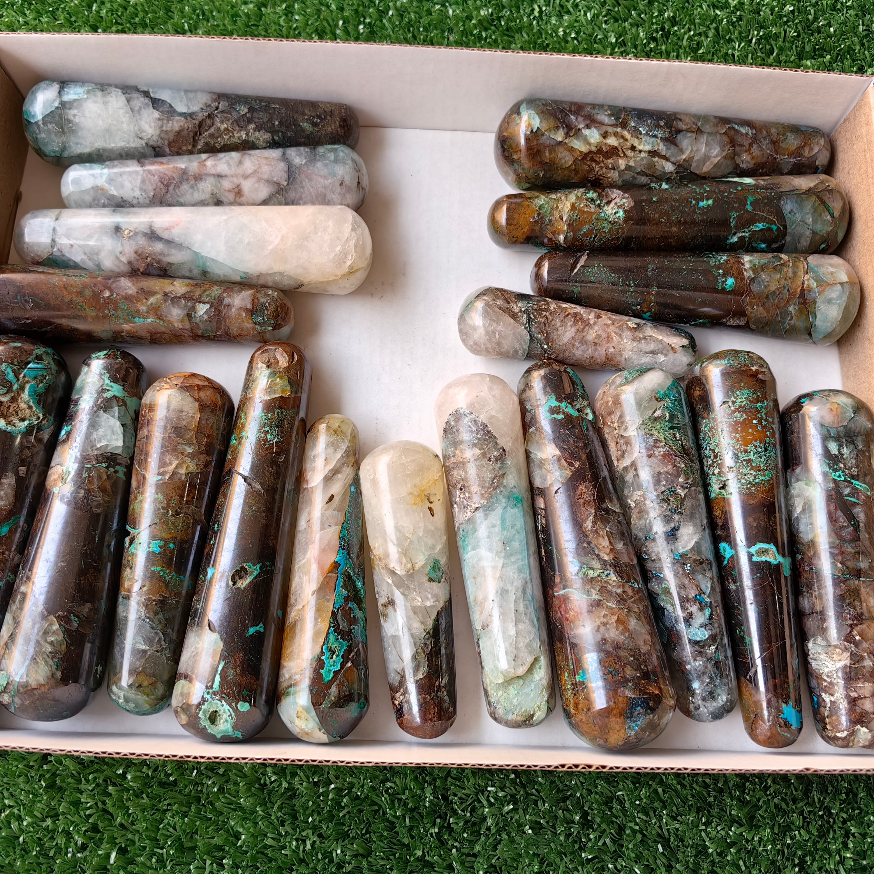 Lot 19 pcs Chrysocolla Quantum Quattro Wand