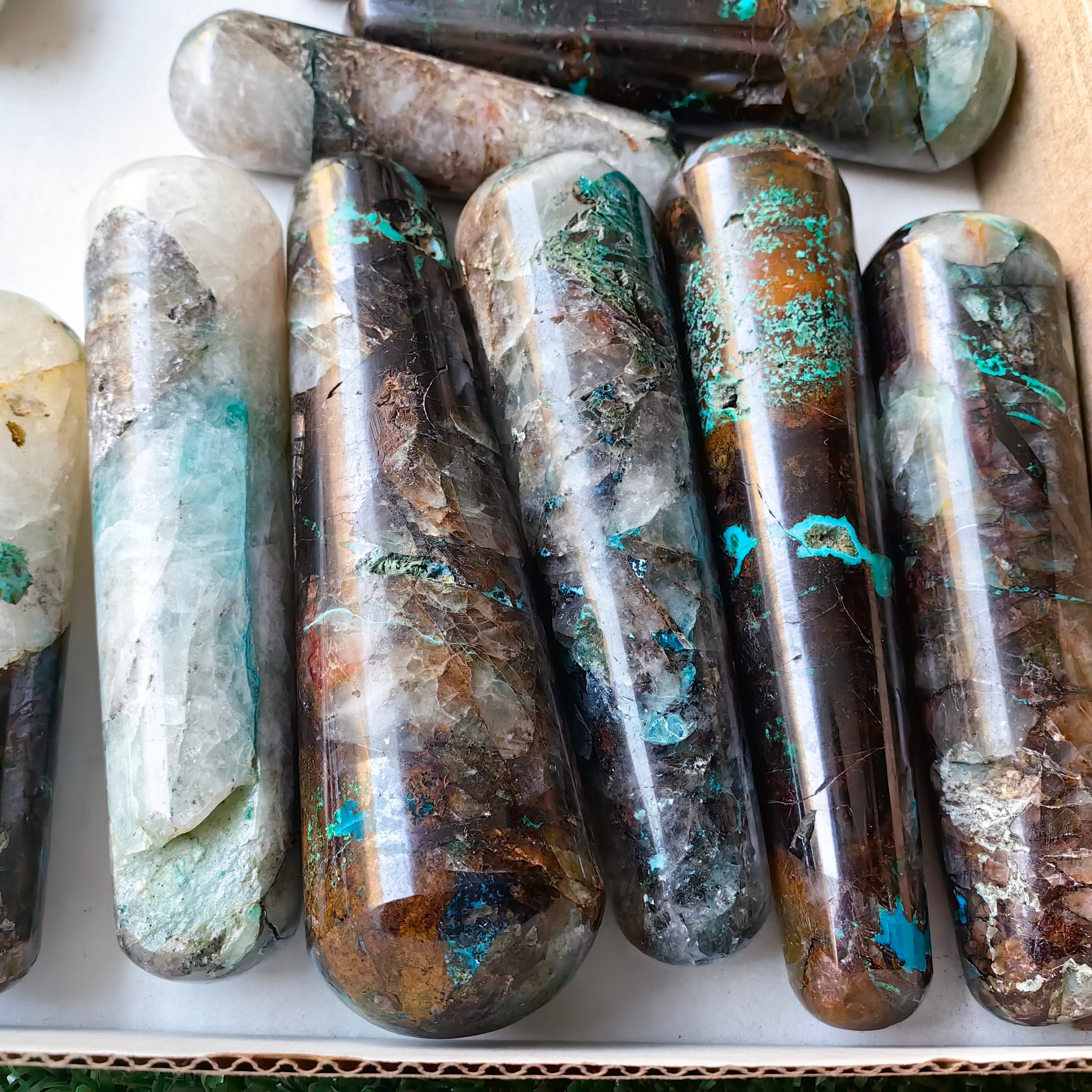 Lot 19 pcs Chrysocolla Quantum Quattro Wand