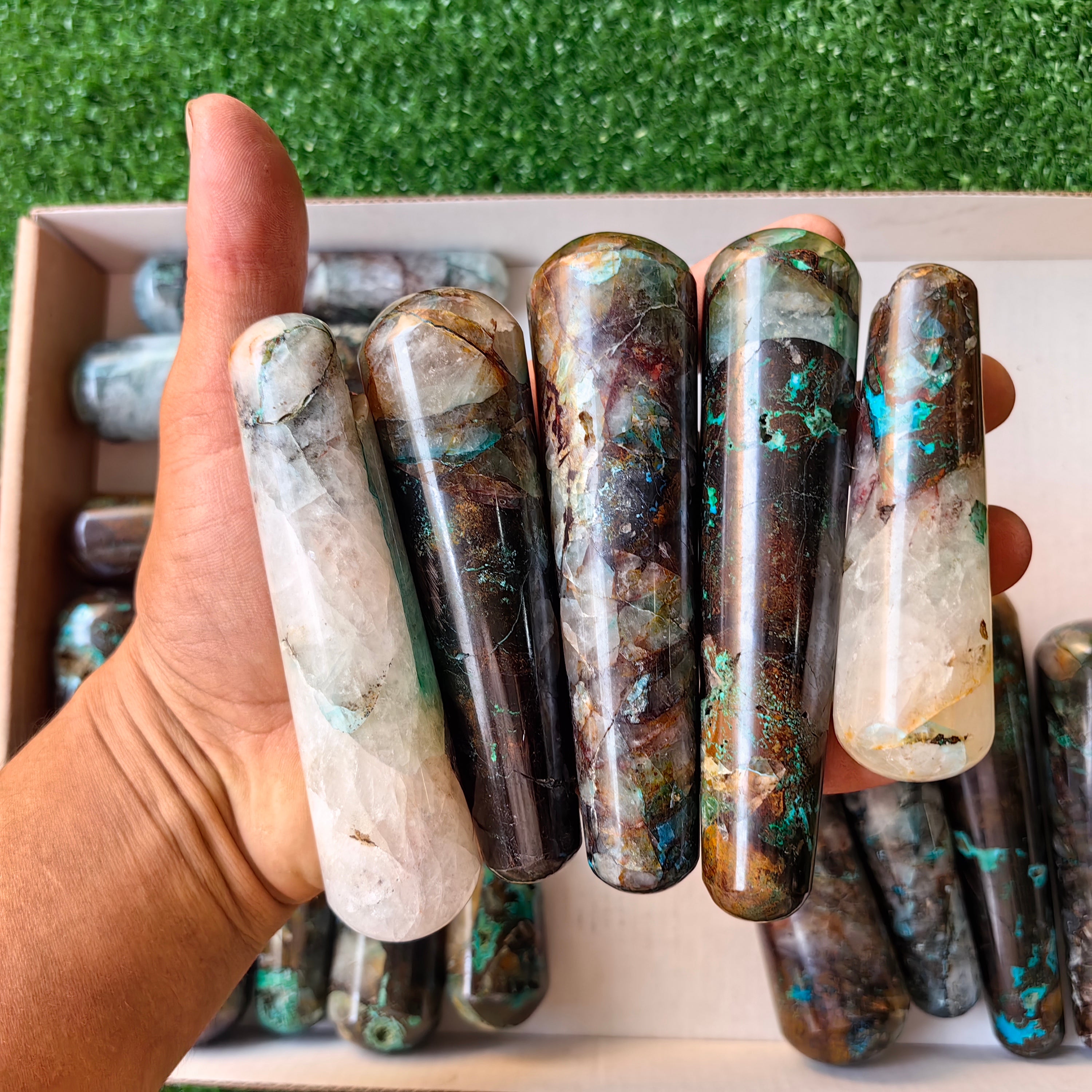 Lot 19 pcs Chrysocolla Quantum Quattro Wand