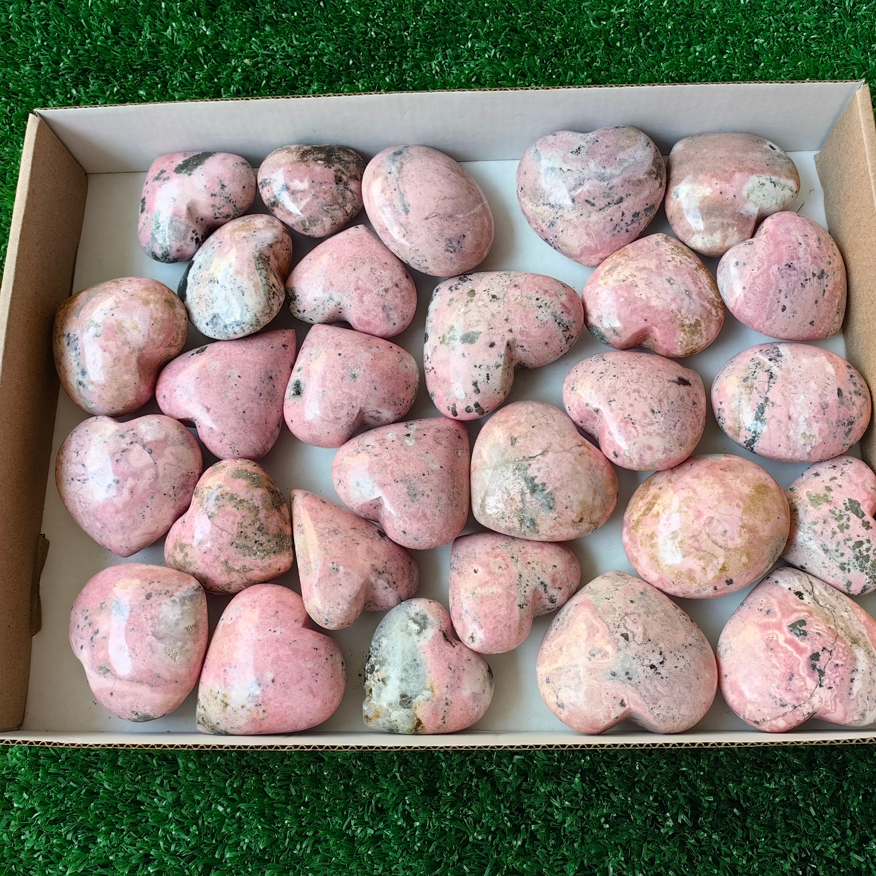 Lot 28 pcs Rhodonite Heart