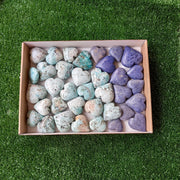 36 pcs Chrysoprase / Dumortierite Heart