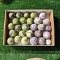 27 pc bolivianite & serpentine spheres