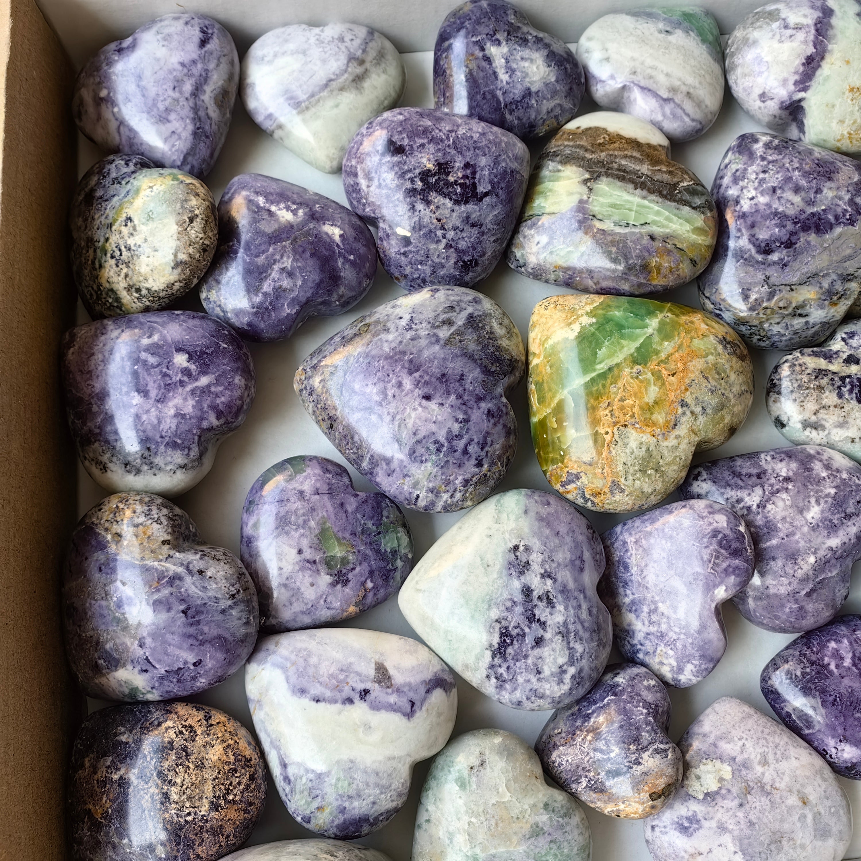 38 pc bolivianite hearts