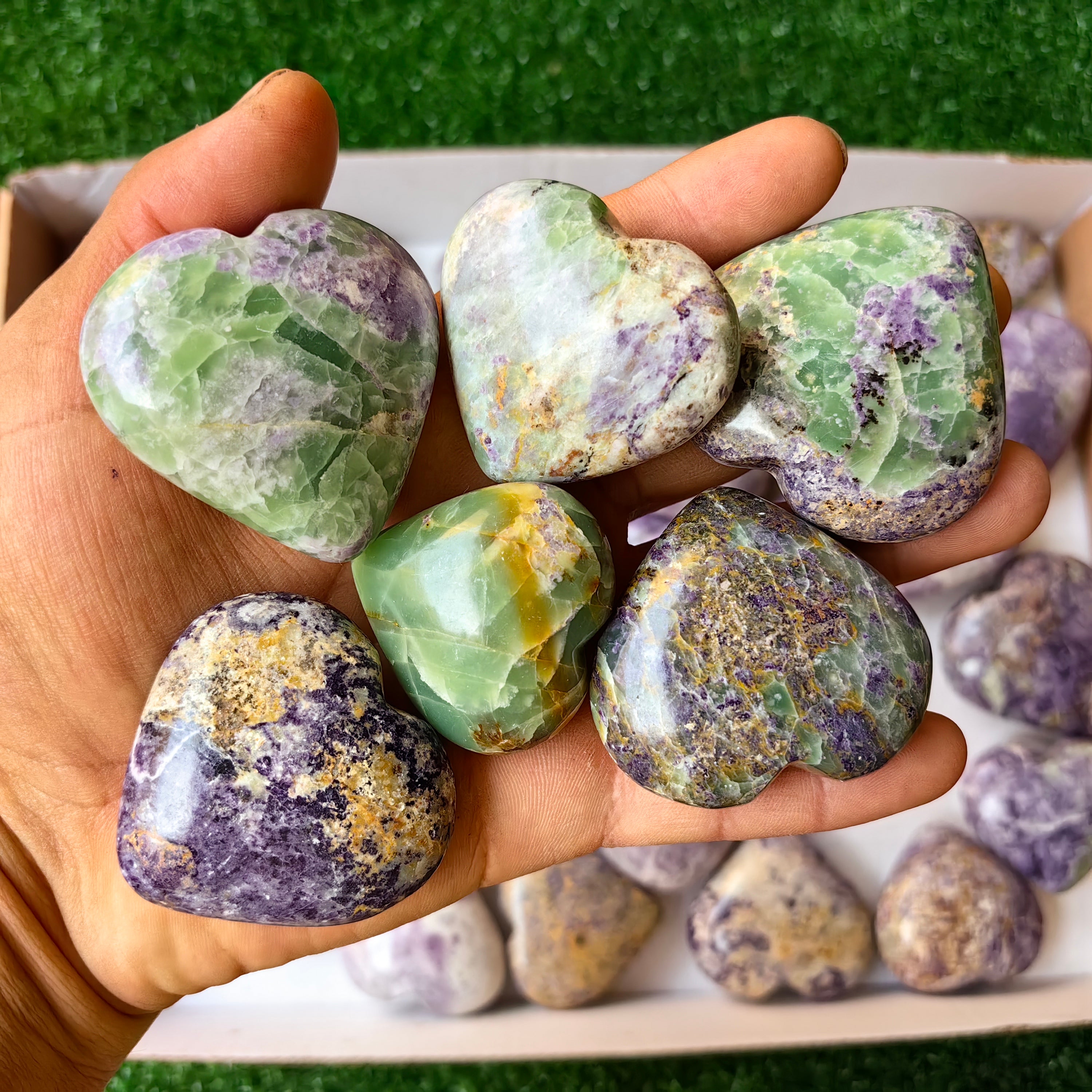 37 pc bolivianite hearts