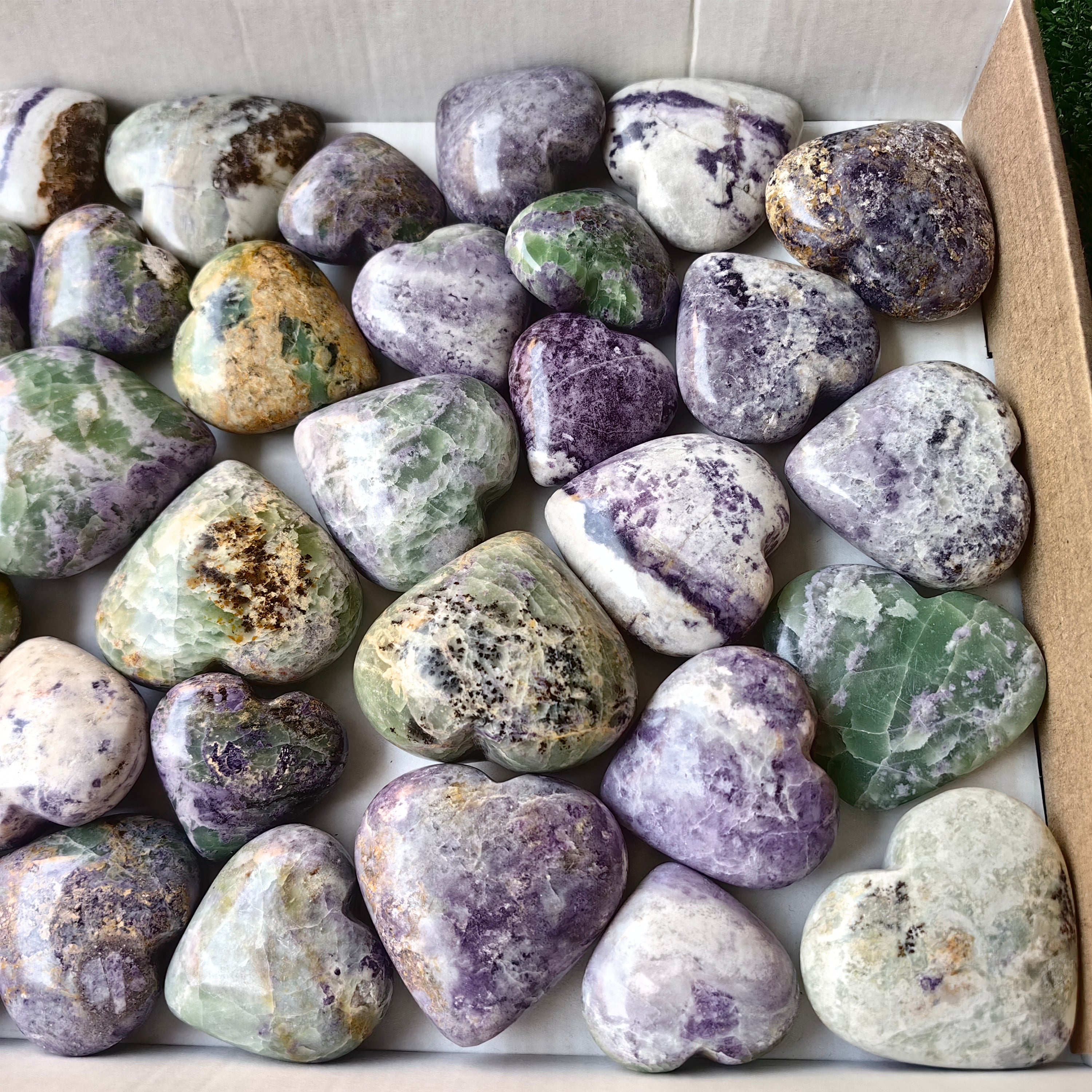 36 pc bolivianite hearts