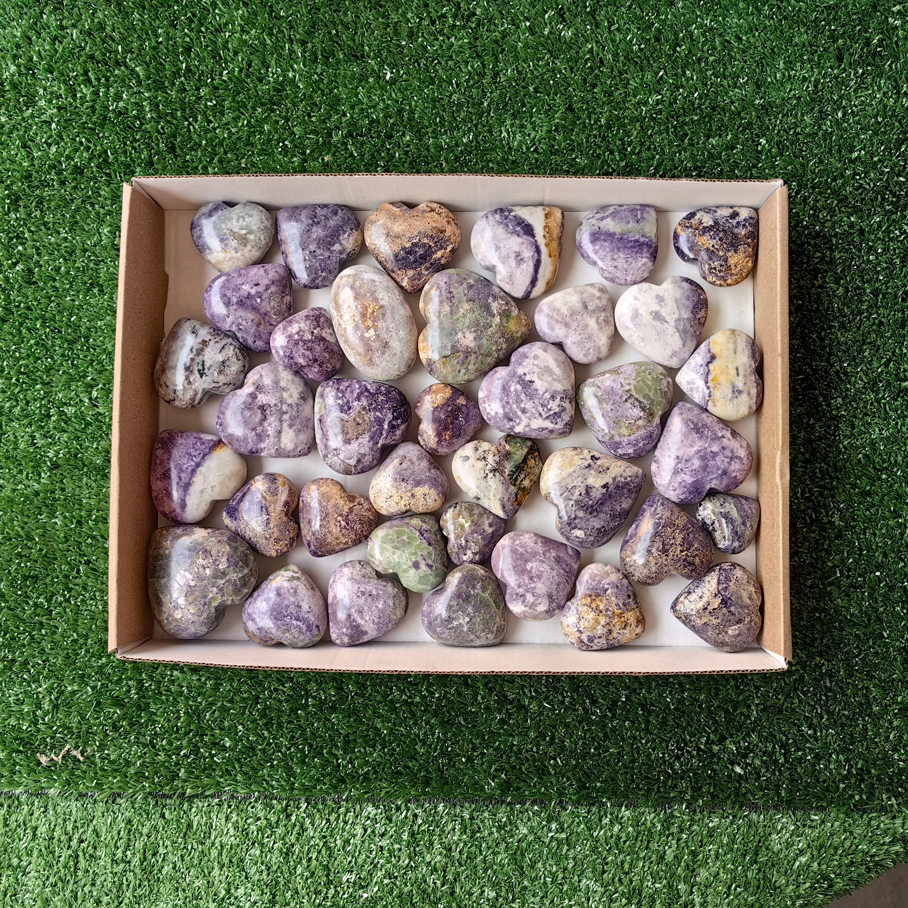 37 pc bolivianite hearts