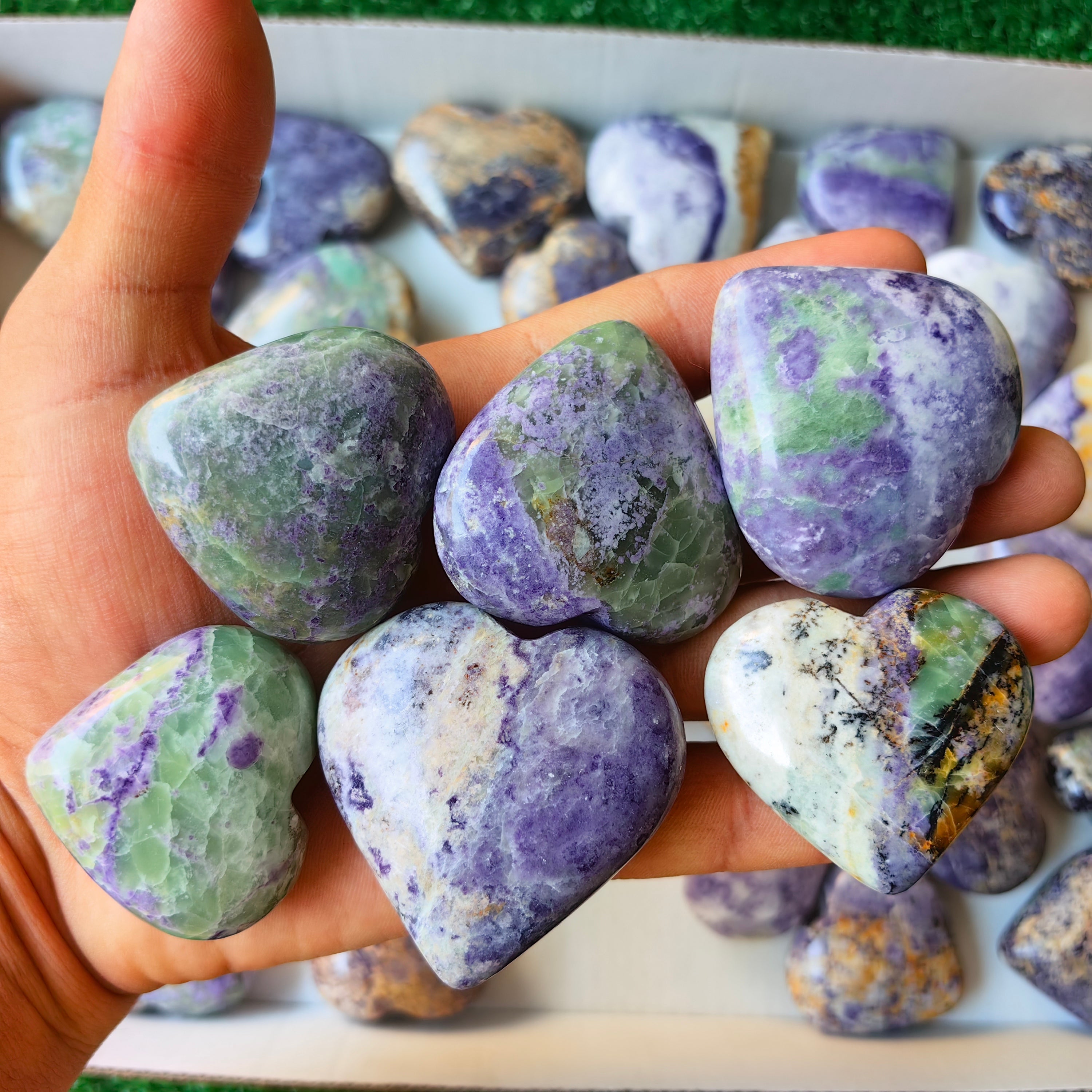 37 pc bolivianite hearts