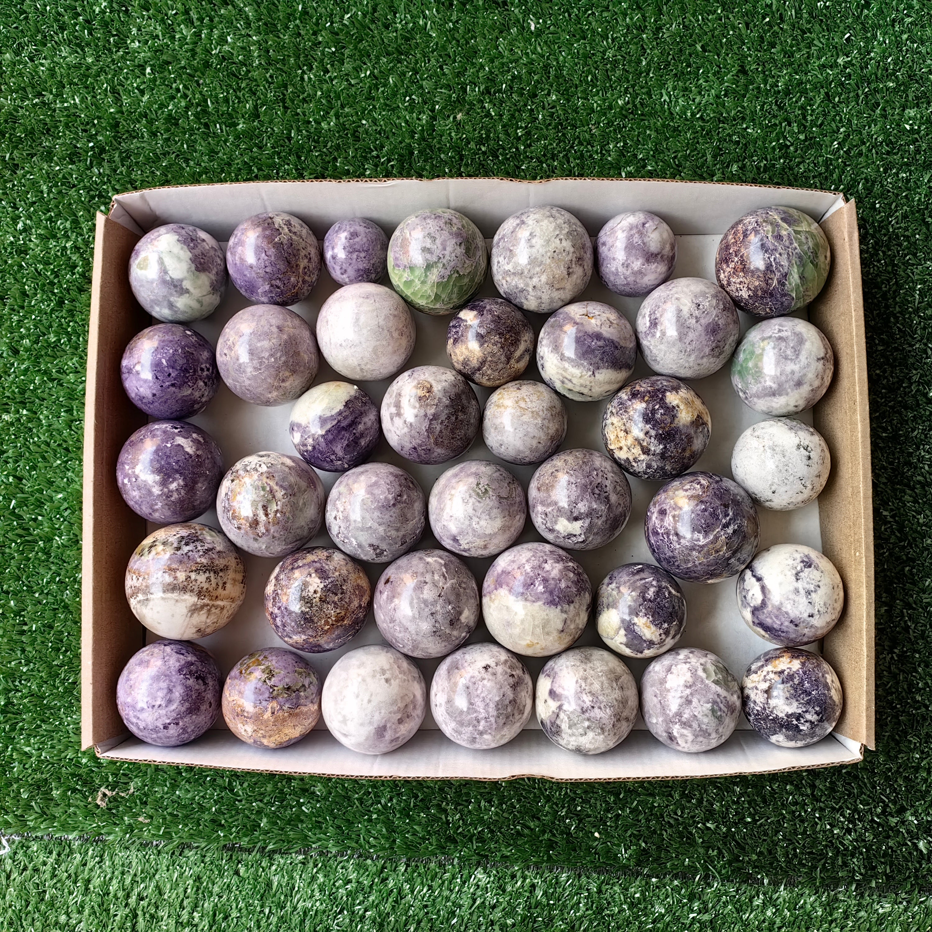37 bolivianite spheres
