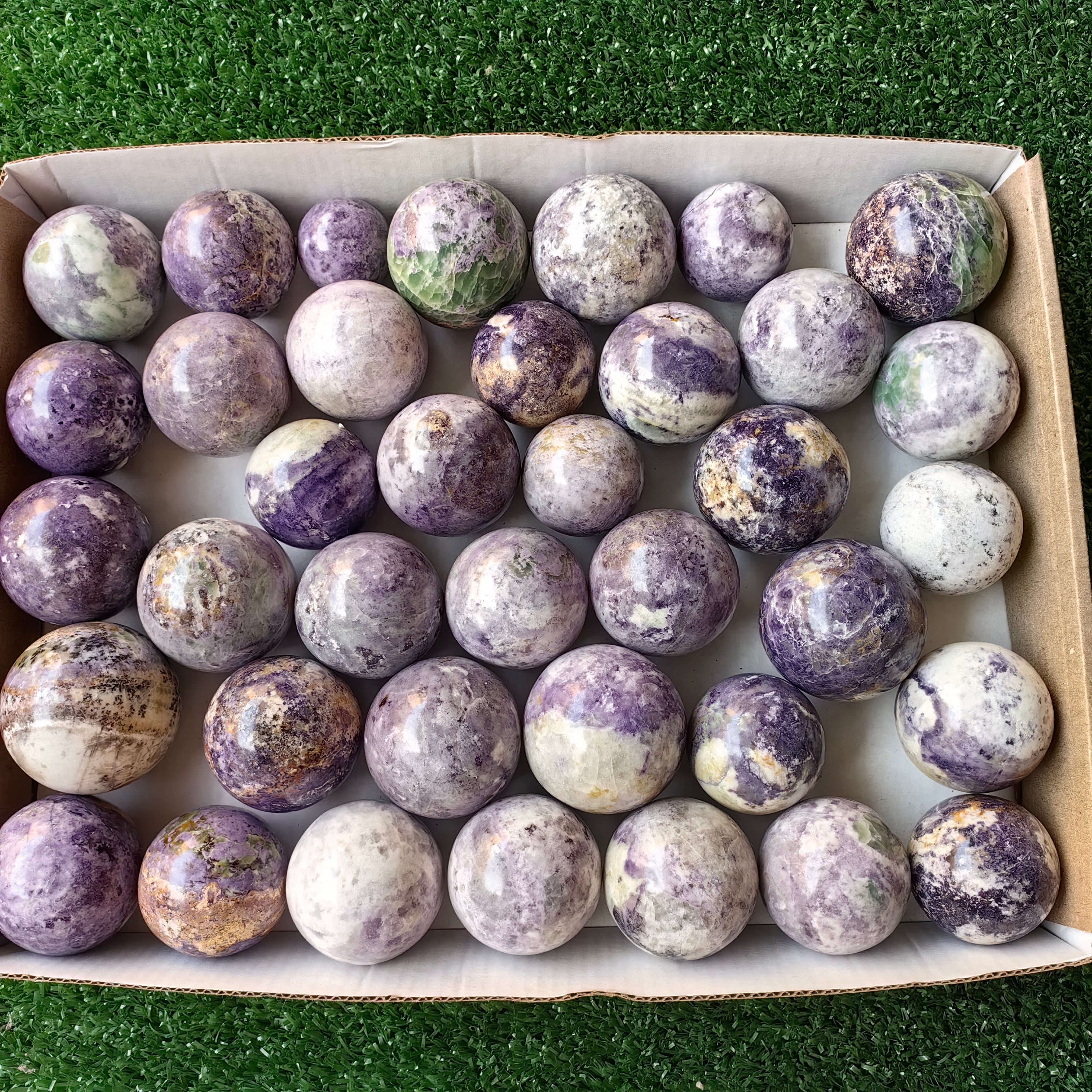37 bolivianite spheres