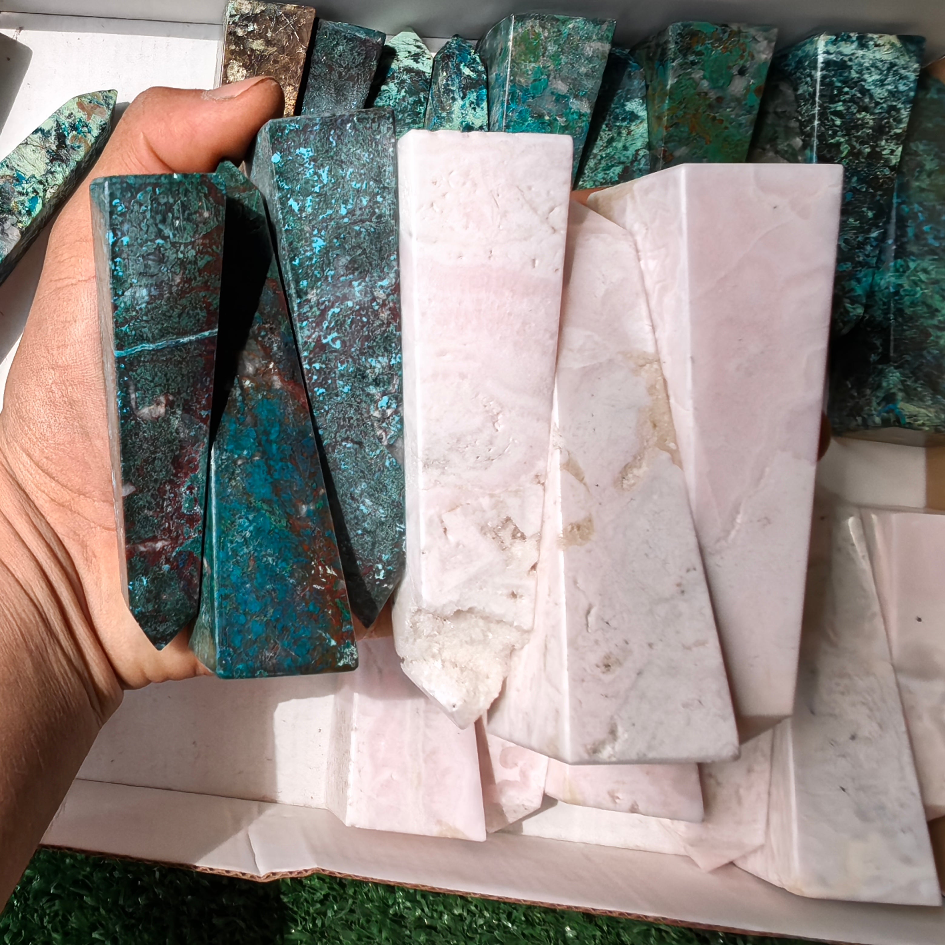 27 pc chrysocolla &mangano towers