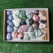 30 pcs mixted stones hearts