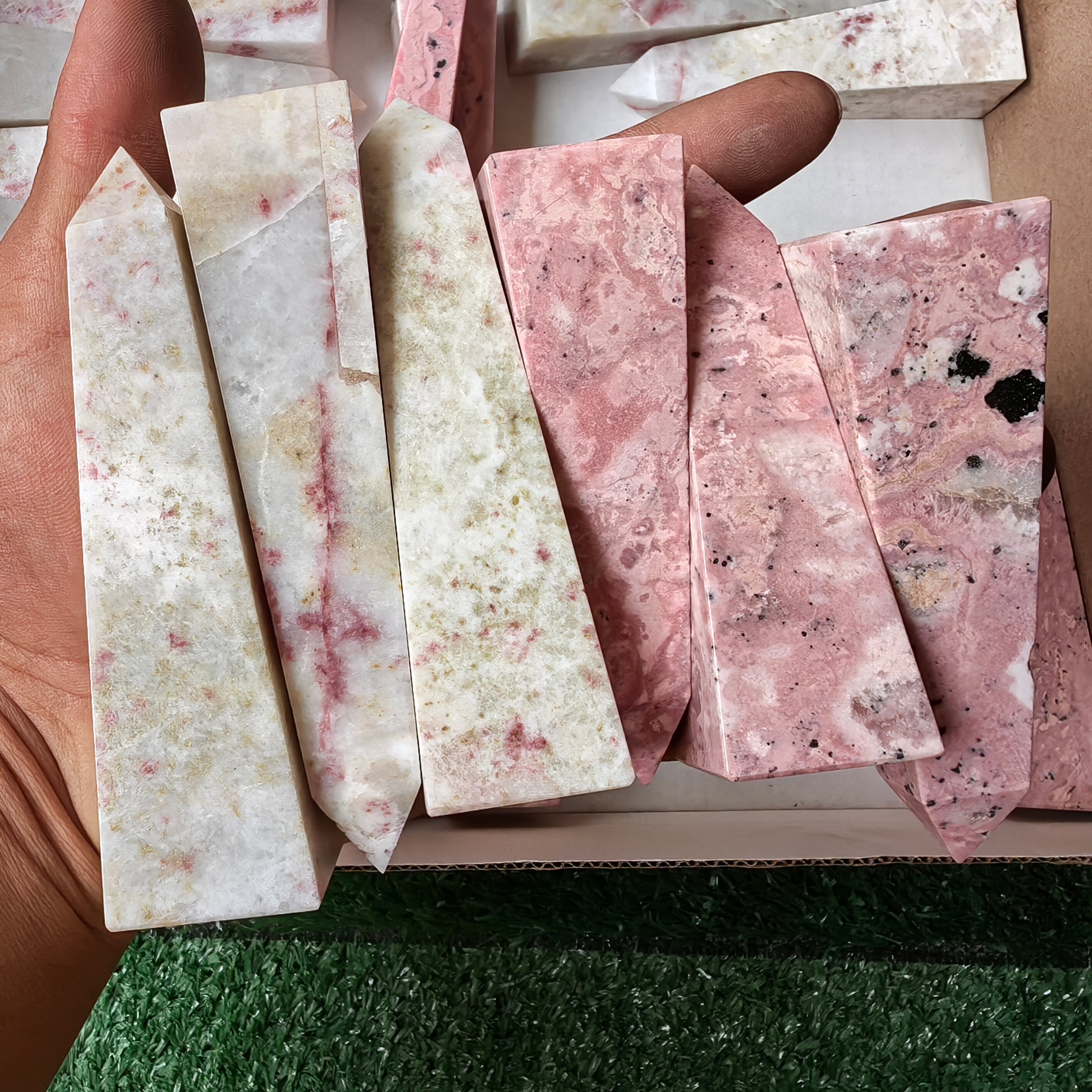 29 pc cinabrite & rhodonite towers