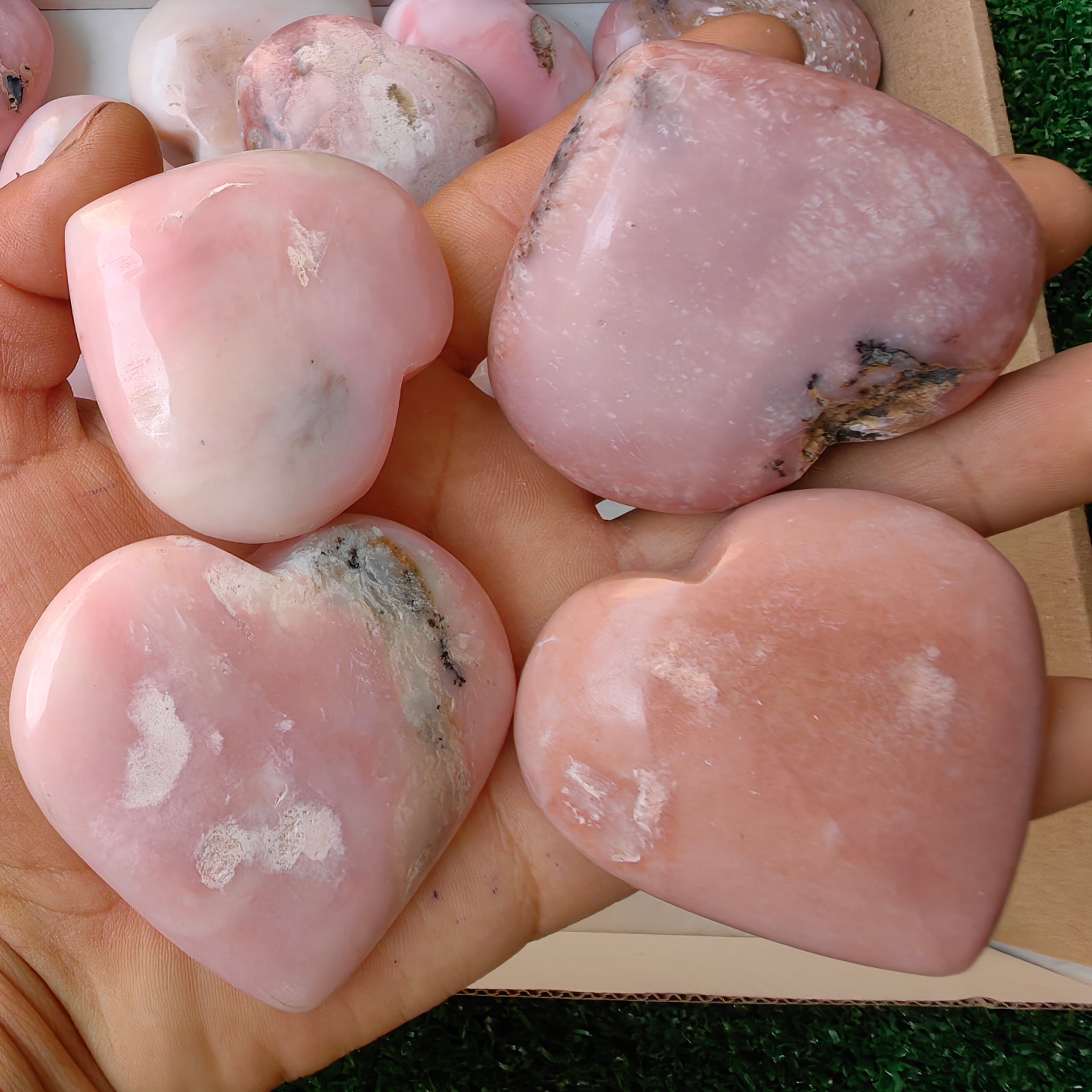 24 pc pink opal hearts