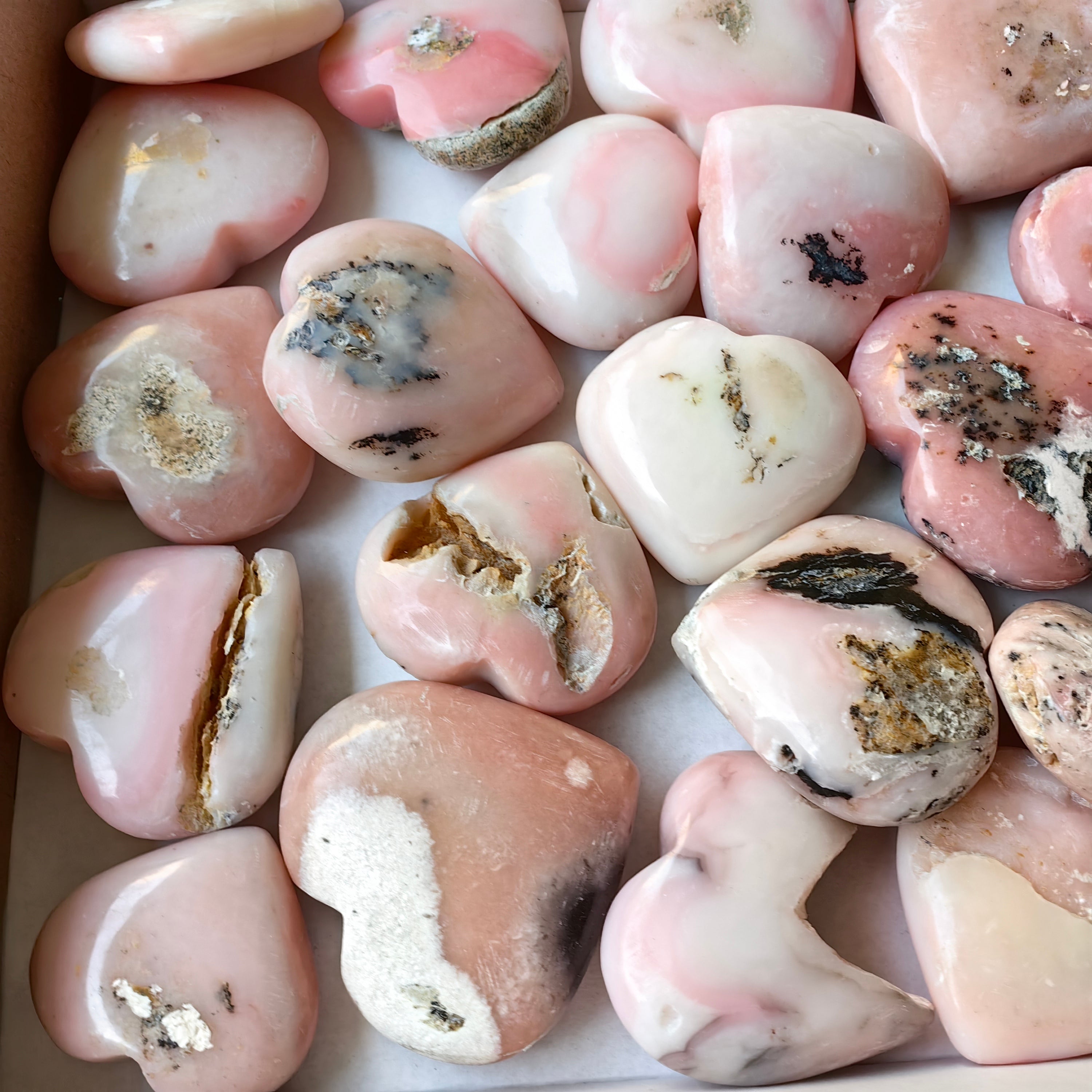 26 pc pink opal hearts