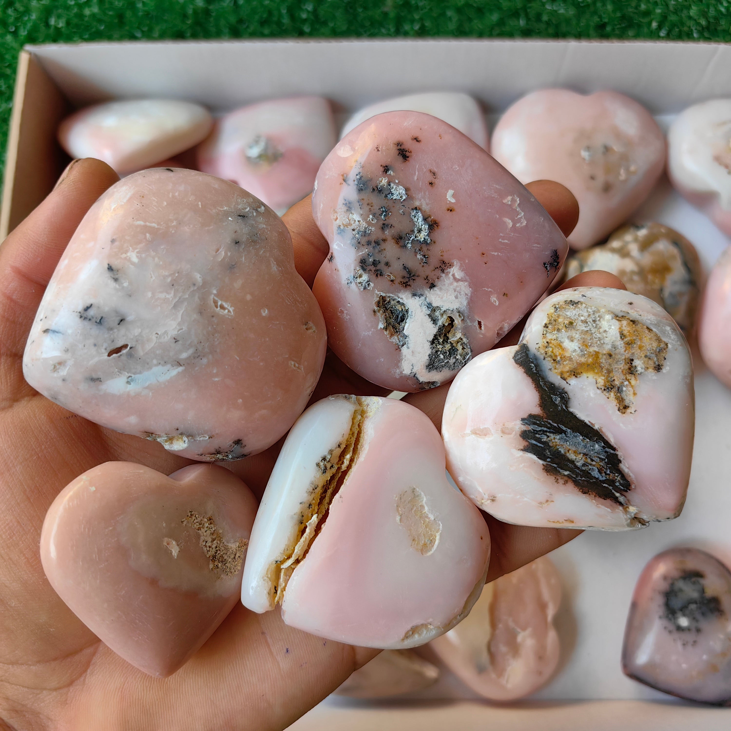 26 pc pink opal hearts