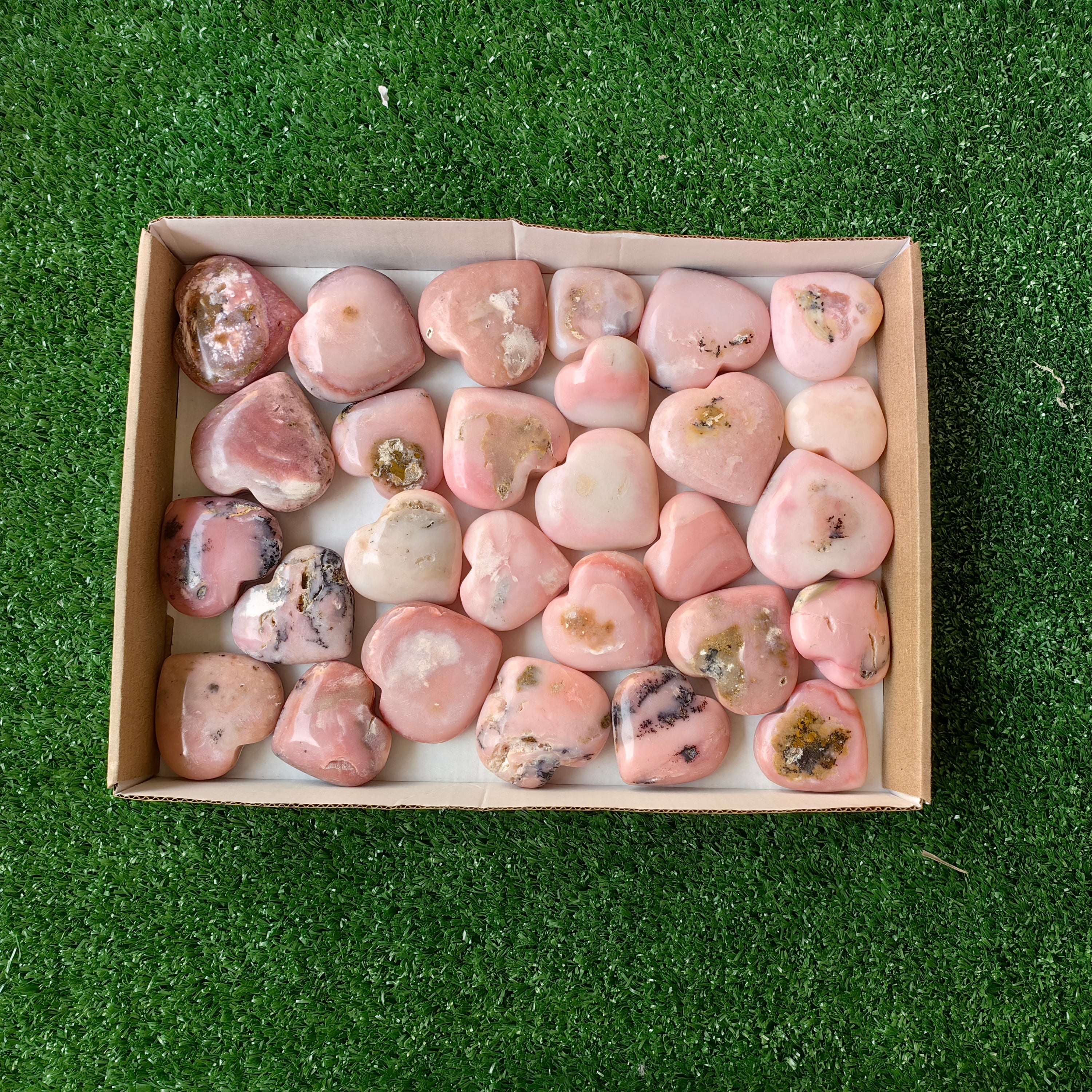 28 pc pink opal hearts
